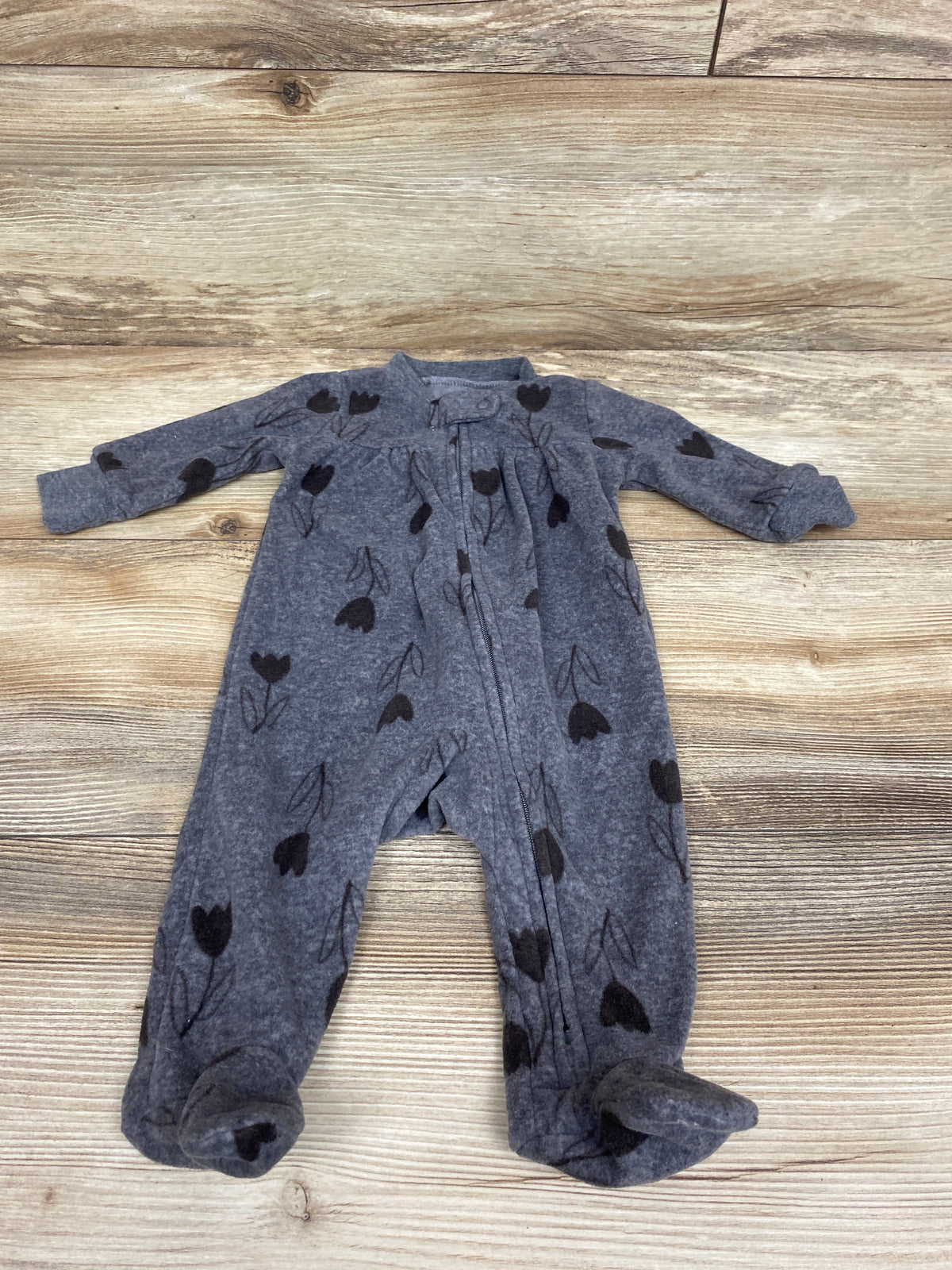 Carter's Heart Print Blanket Sleeper Grey sz 3m