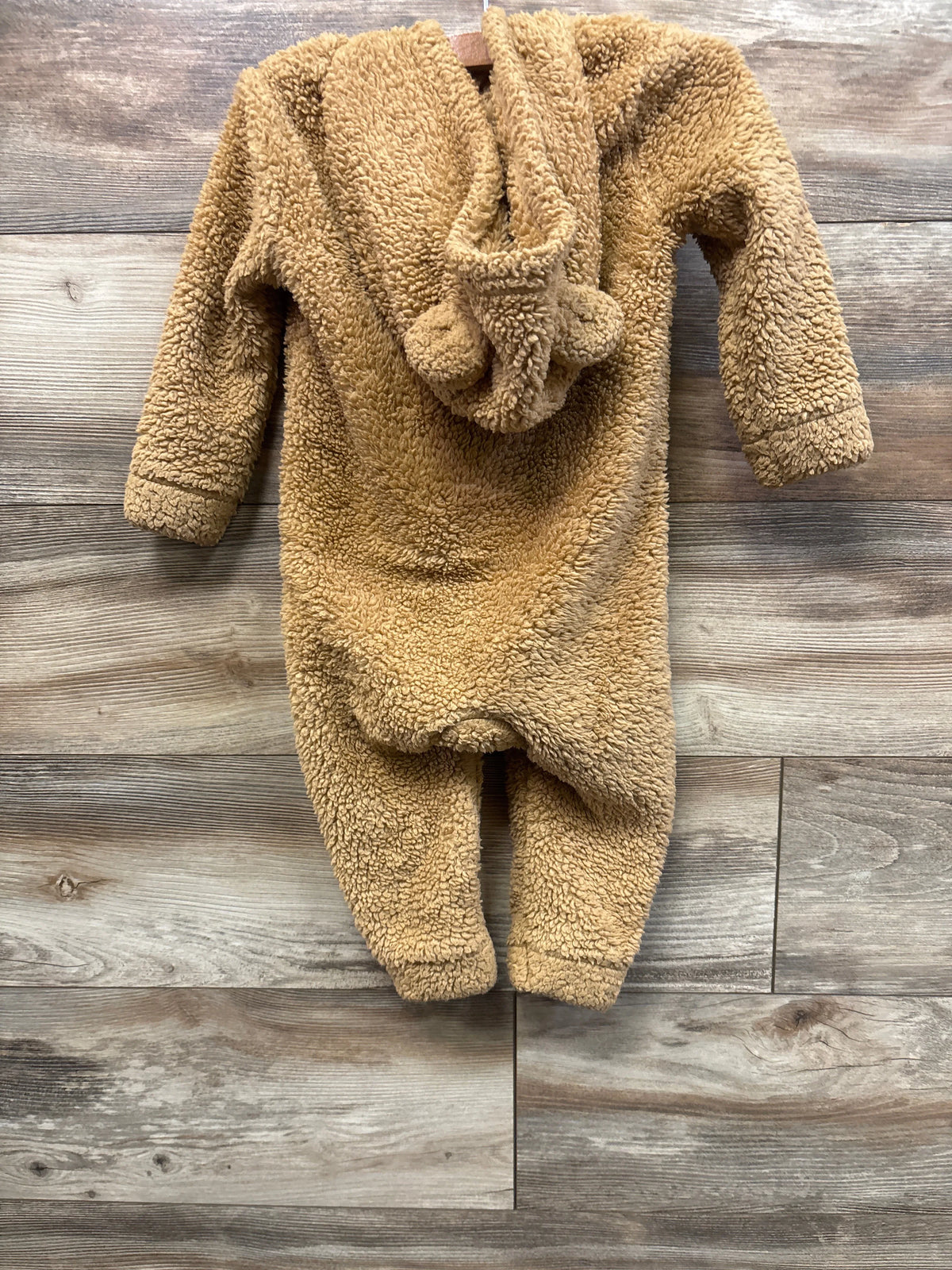Old Navy Hooded Critter Sherpa Coverall Brown sz 18-24m