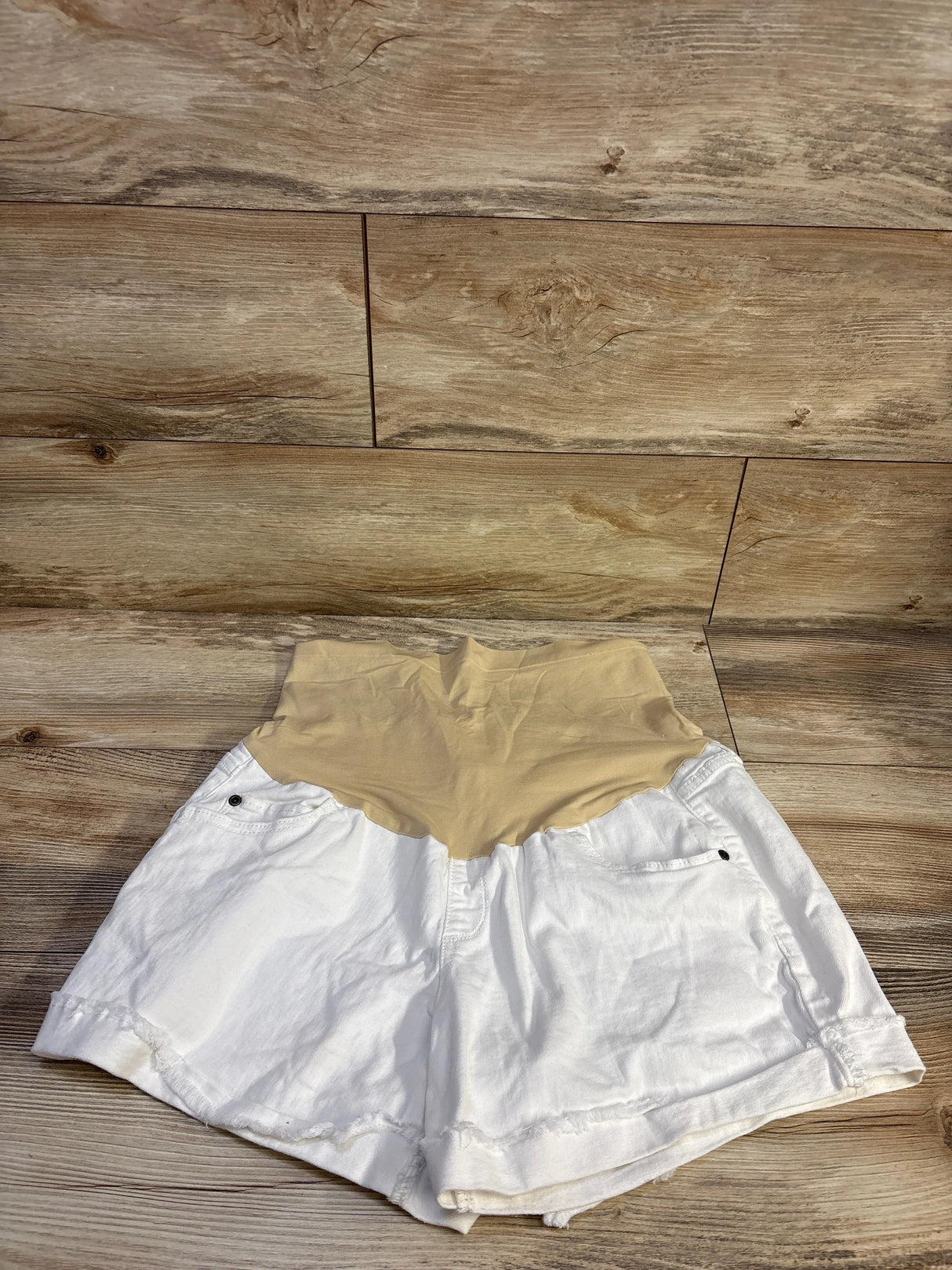 a:glow Maternity Denim Shorts White sz Large/XL