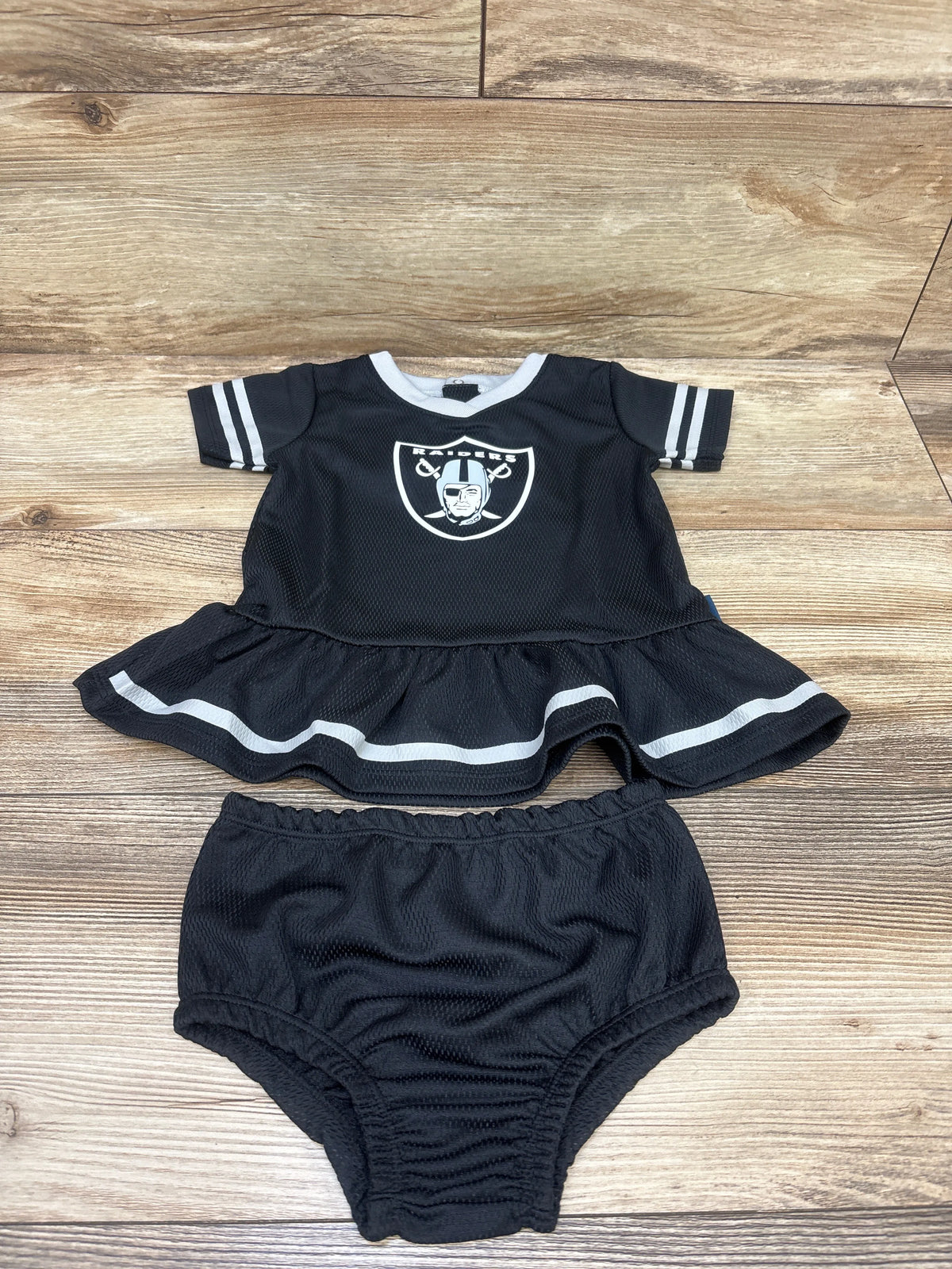 NFL Team Apparel Raiders 2pc Jersey Dress & Bloomers Set Black sz 18m