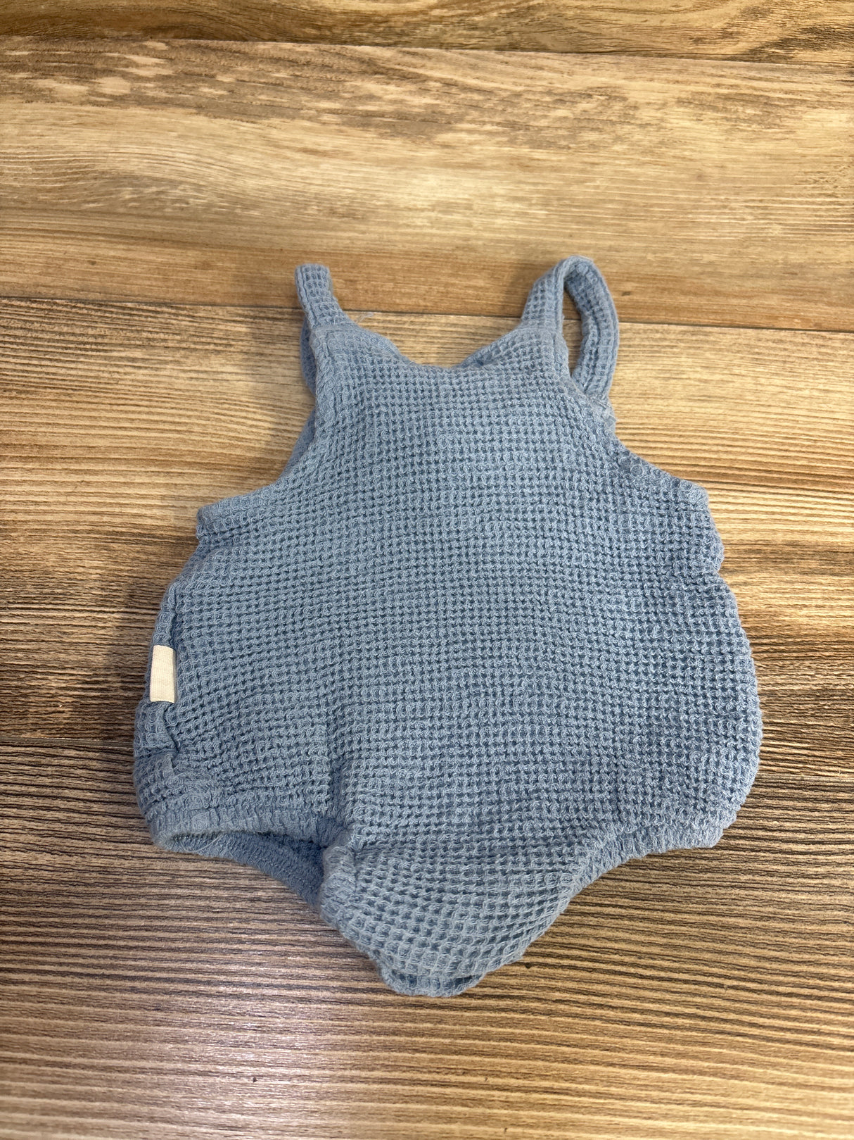 Rabbit + Bear Organic Waffle Knit Bubble Romper Blue sz Newborn