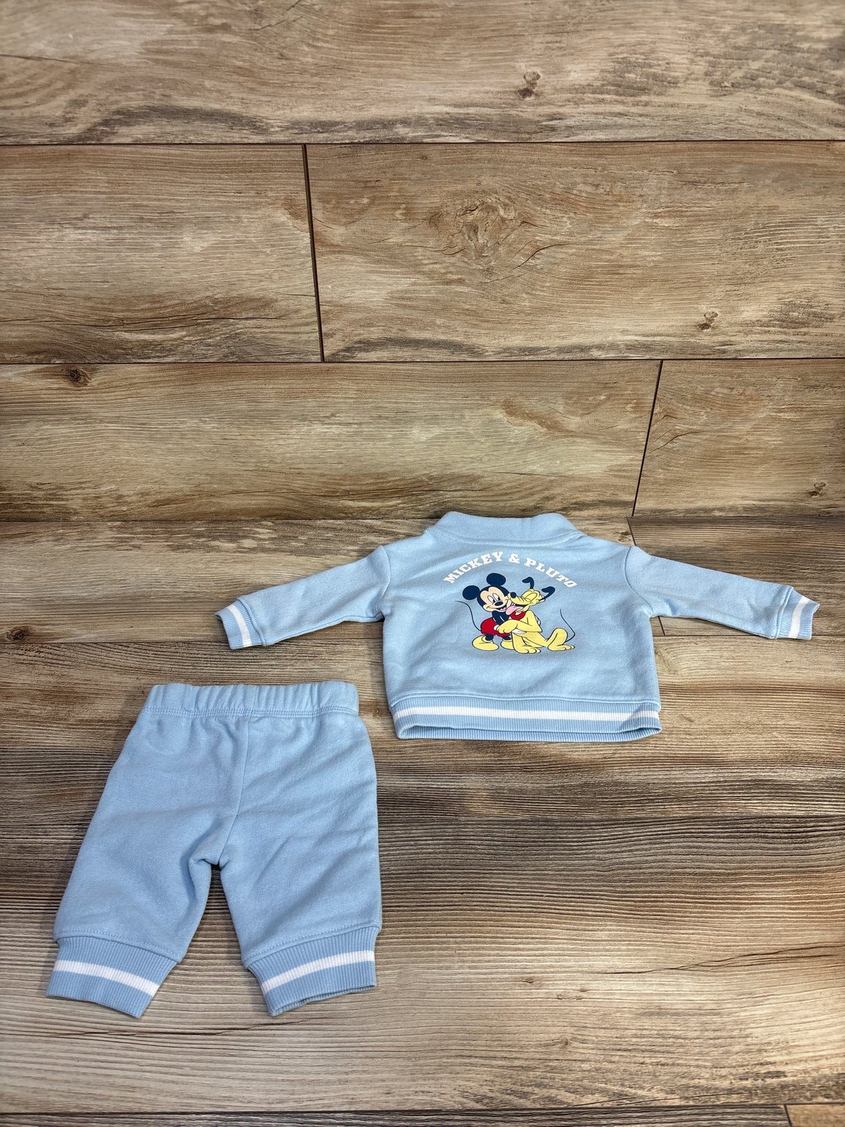 Jumping Beans x Disney Mickey Mouse Half Zip Jacket & Pants Set Blue sz Newborn