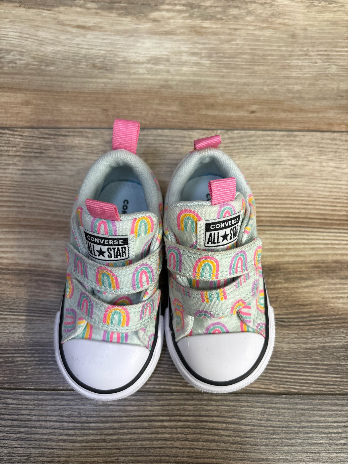 Converse Chuck Taylor All Star Easy-On Rainbows Sneakers Teal sz 5c