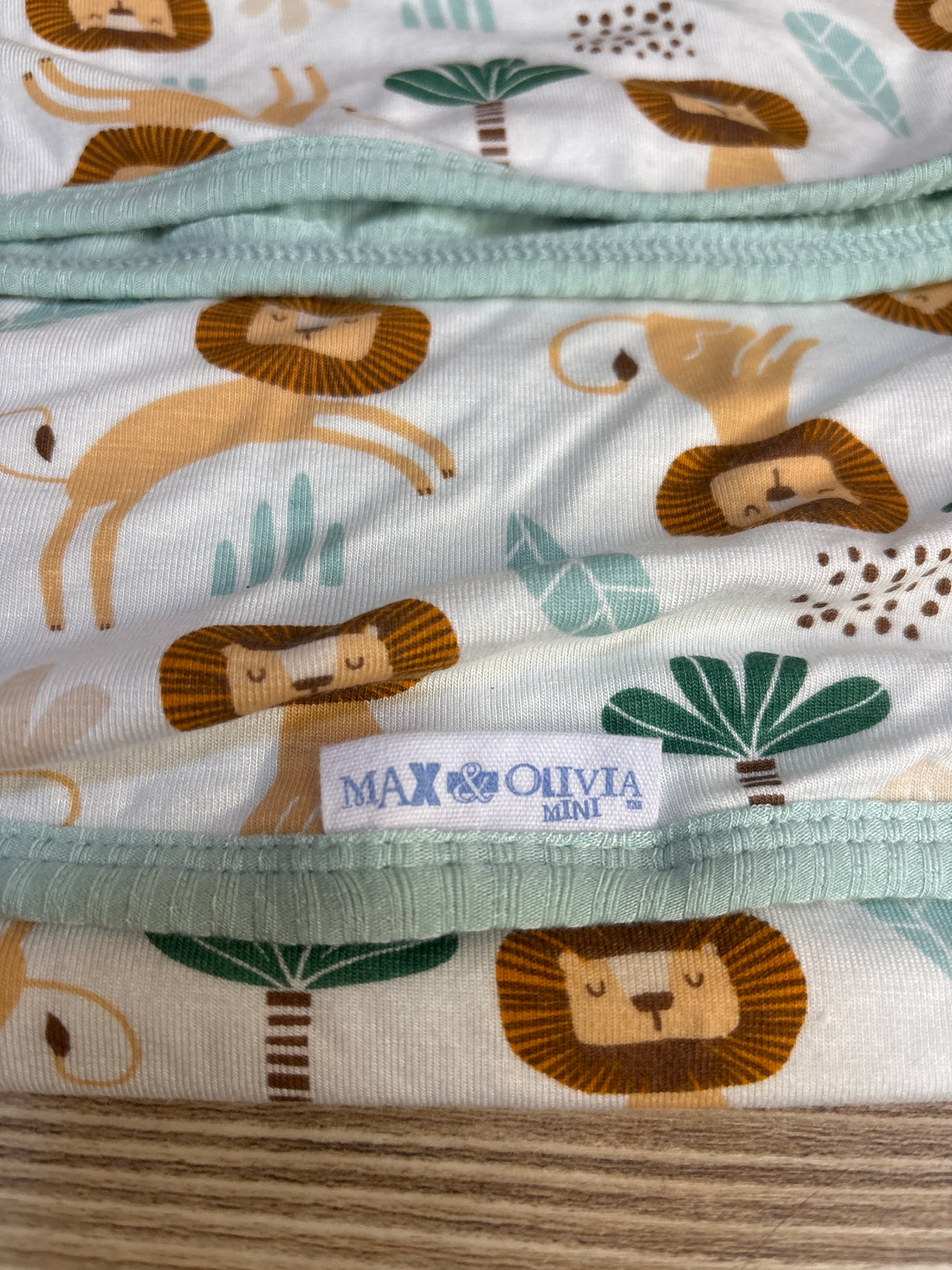 Max & Olivia Newborn Reversible Swaddle Blanket Lion Print