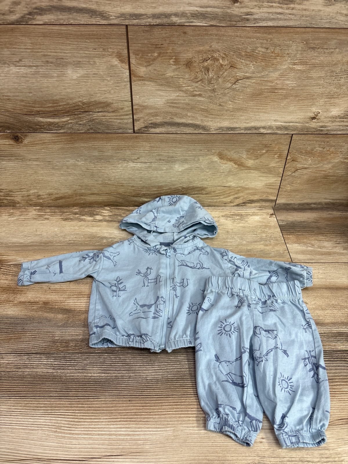 Carter's 2pc Zip-Up Jacket & Pants Set Blue sz 3m