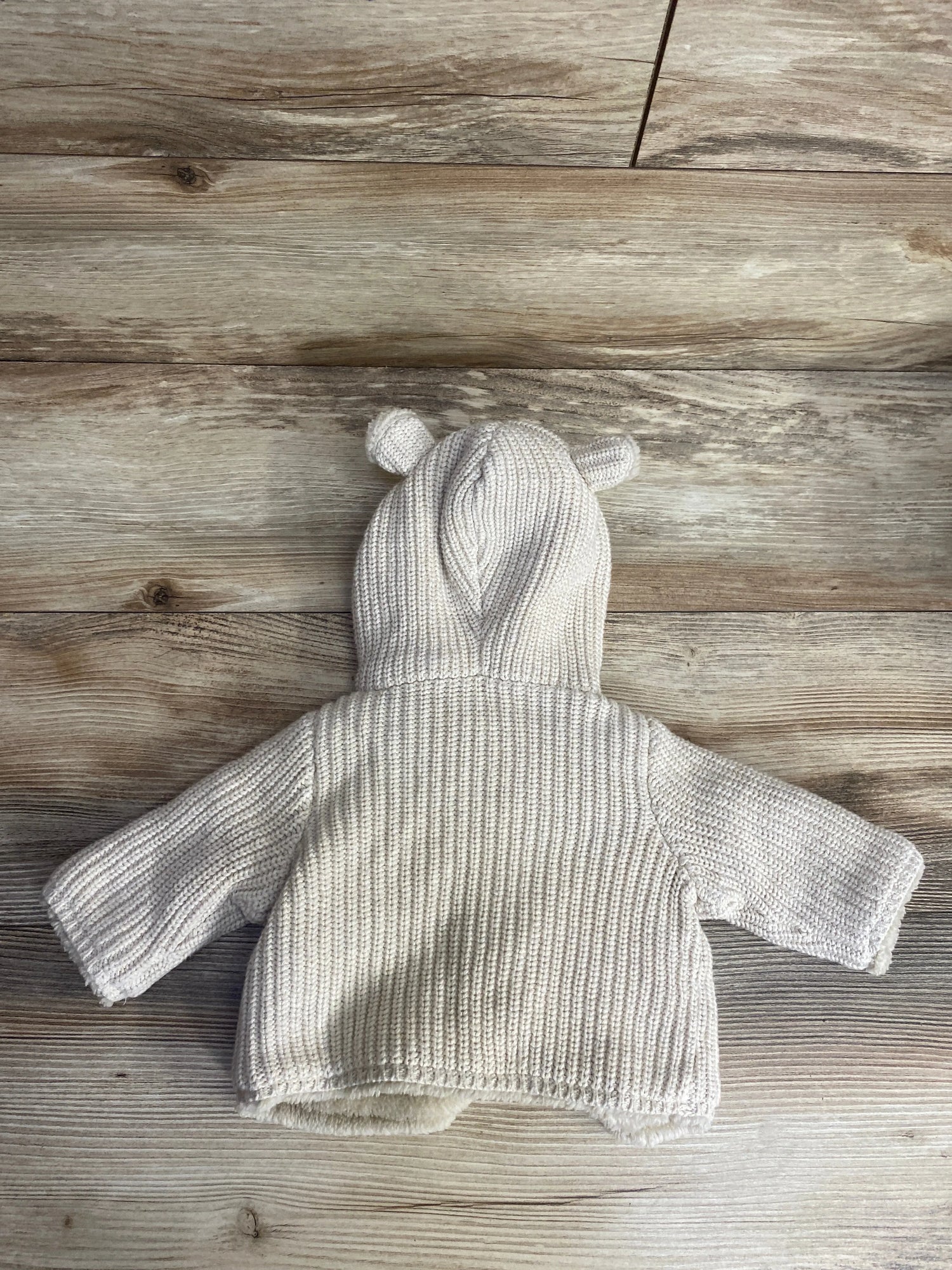 Baby Gap Sherpa-Lined Garter Sweater Oatmeal sz 0-3m