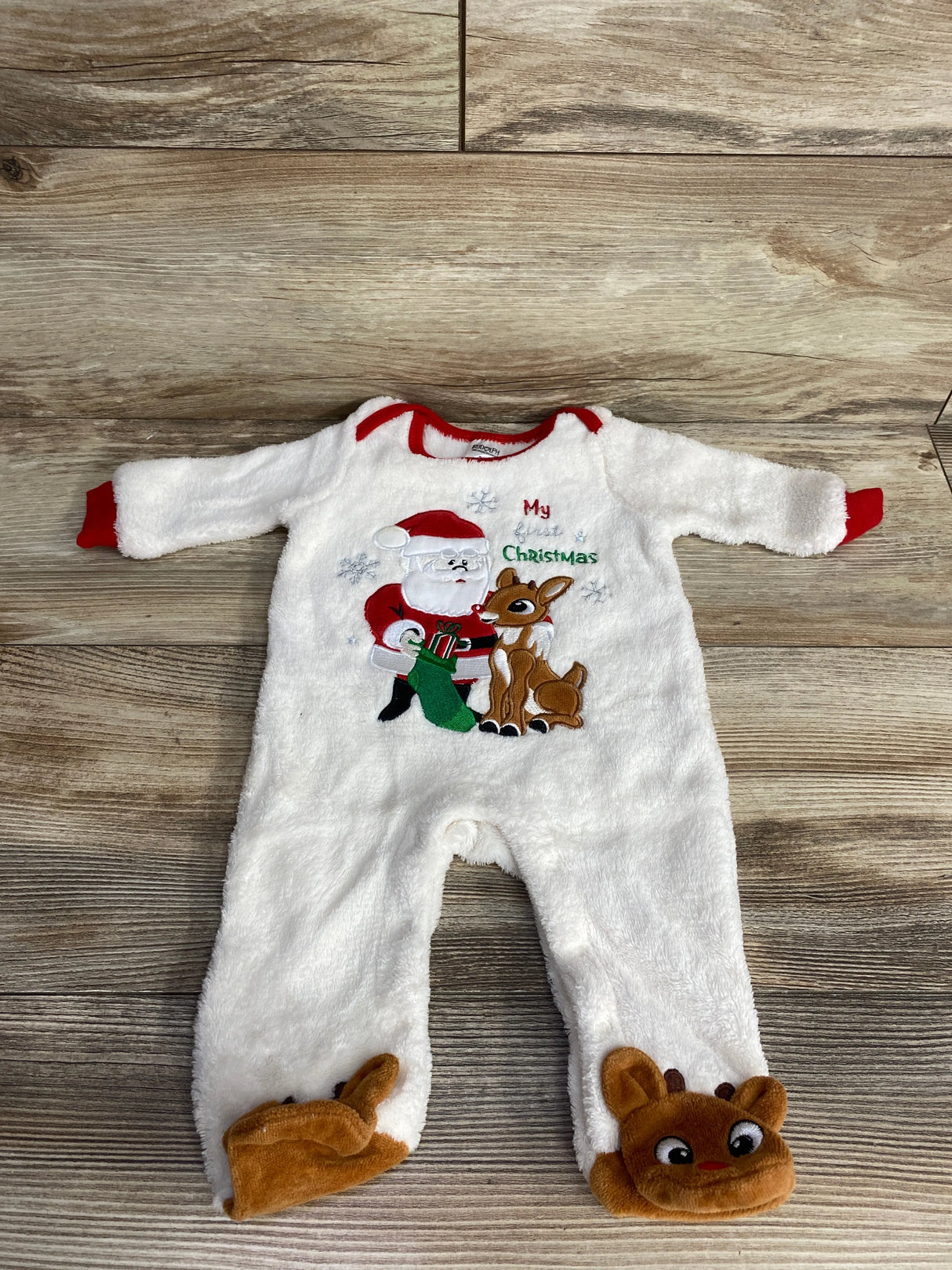 Rudolph The Red Nose Reindeer Plush Sleeper Ivory sz 3m