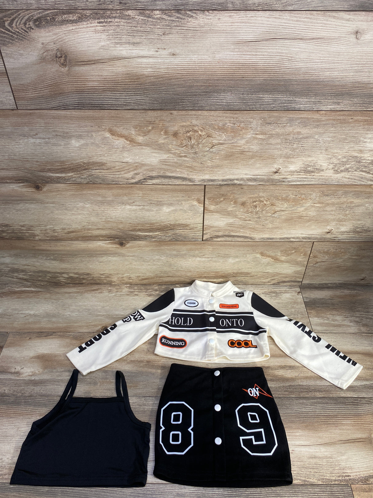 Shein 3pc Jacket & Skirt Set Cream sz 5T