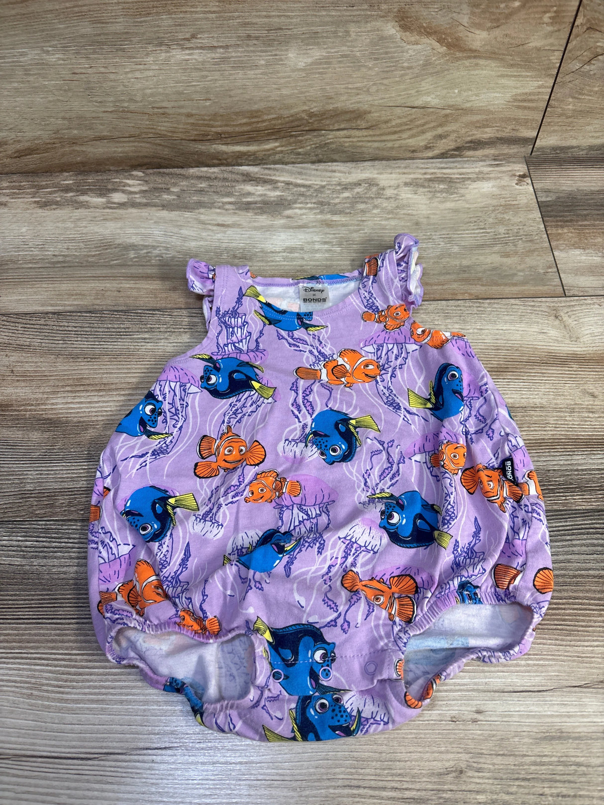 Bonds x Disney Finding Nemo Bubble Romper Purple sz 3-6m