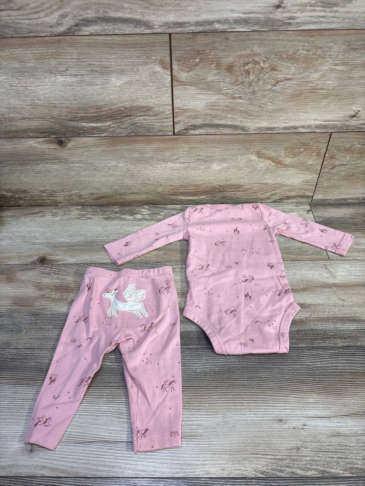 Carter's 2pc Unicorn Bodysuit & Leggings Set Pink sz 6m