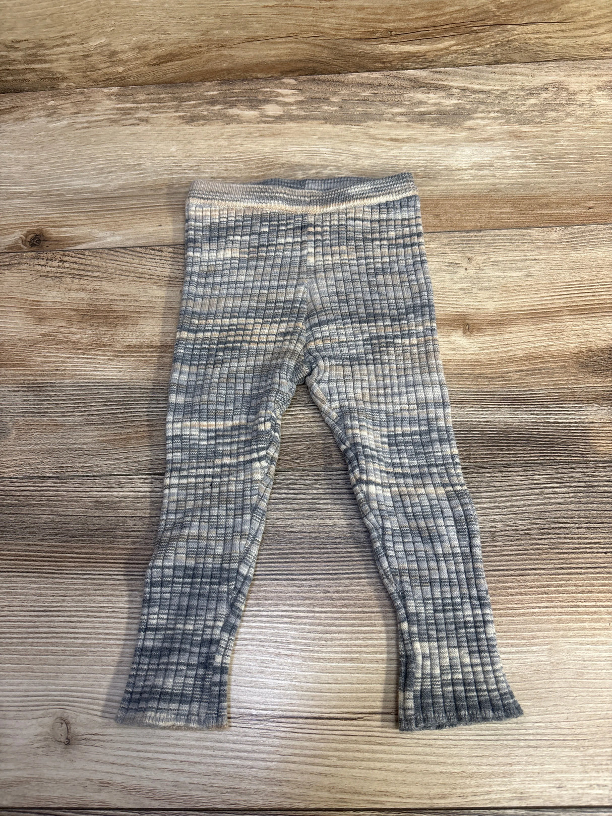 Rylee + Cru Striped Ribbed Leggings Grey sz 6-12m