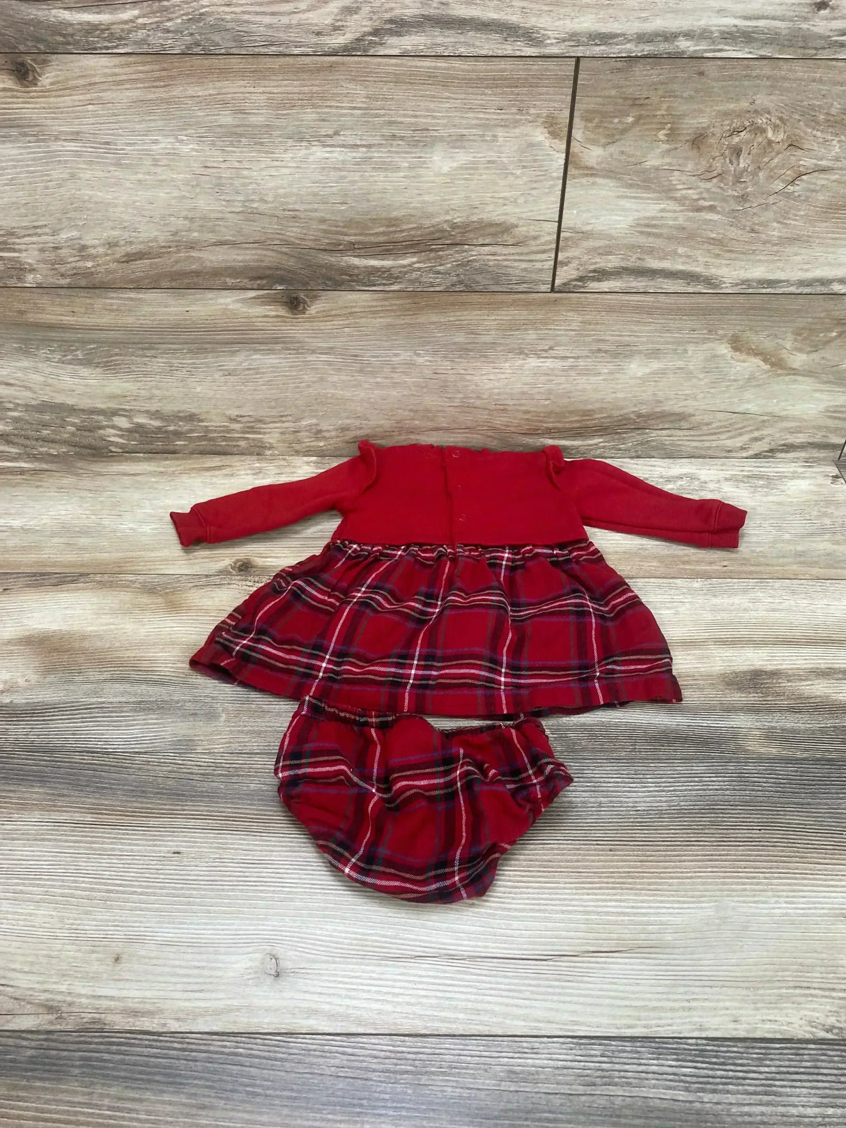 Carter's 2pc Plaid Sweatshirt Dress & Bloomers Red sz 6m - Me n Mommy To Be