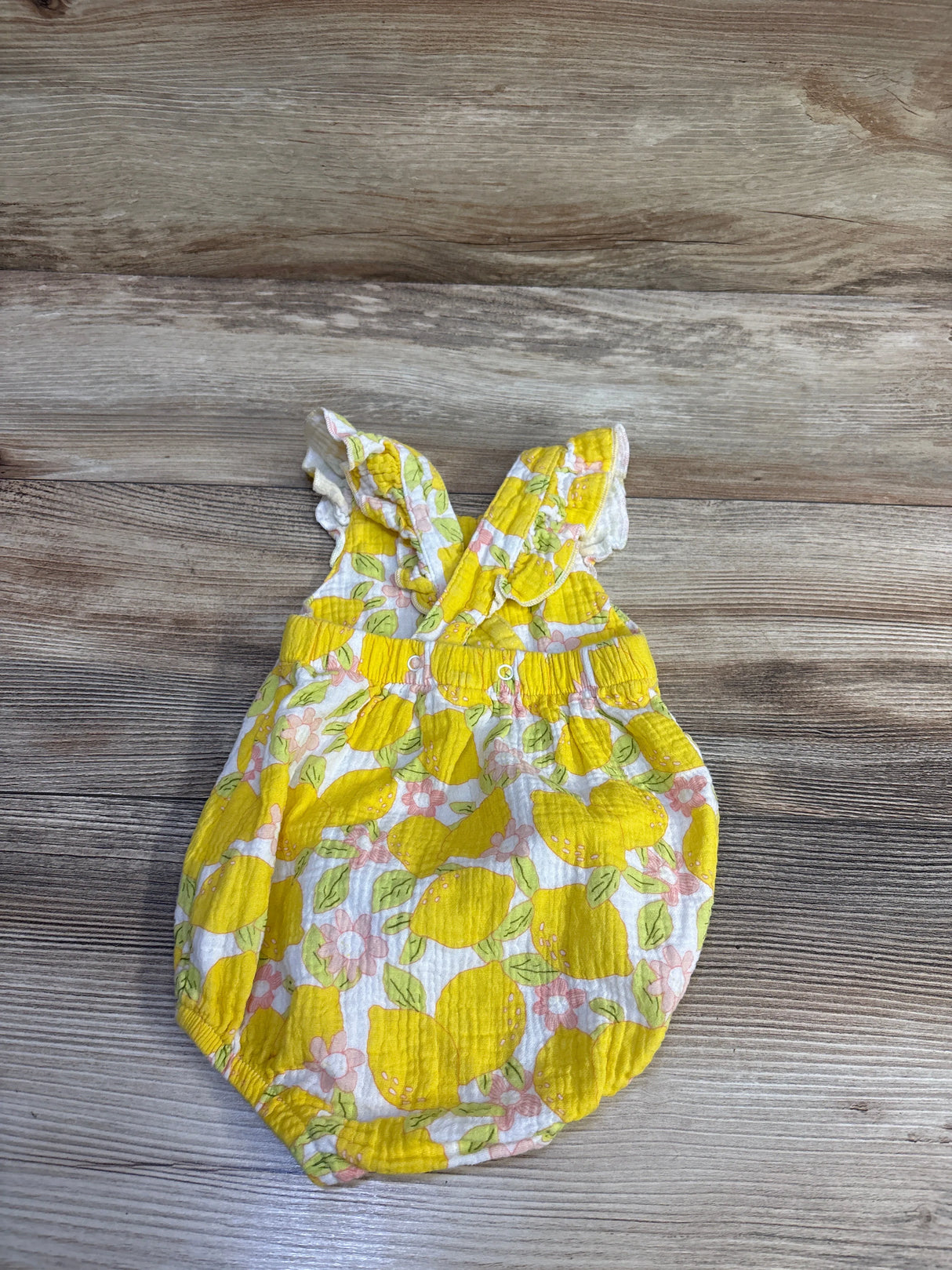 Starting Out Gauze Lemon Bubble Romper White sz 6m