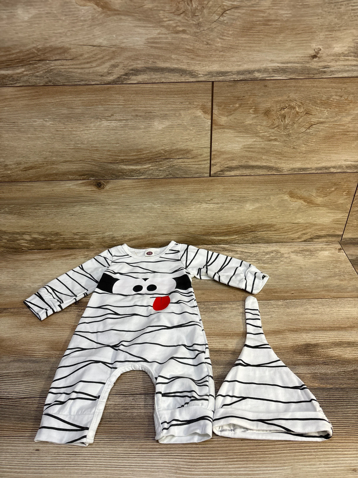 StylesILove 2pc Mummy Coverall & hat Set White sz 3-6m