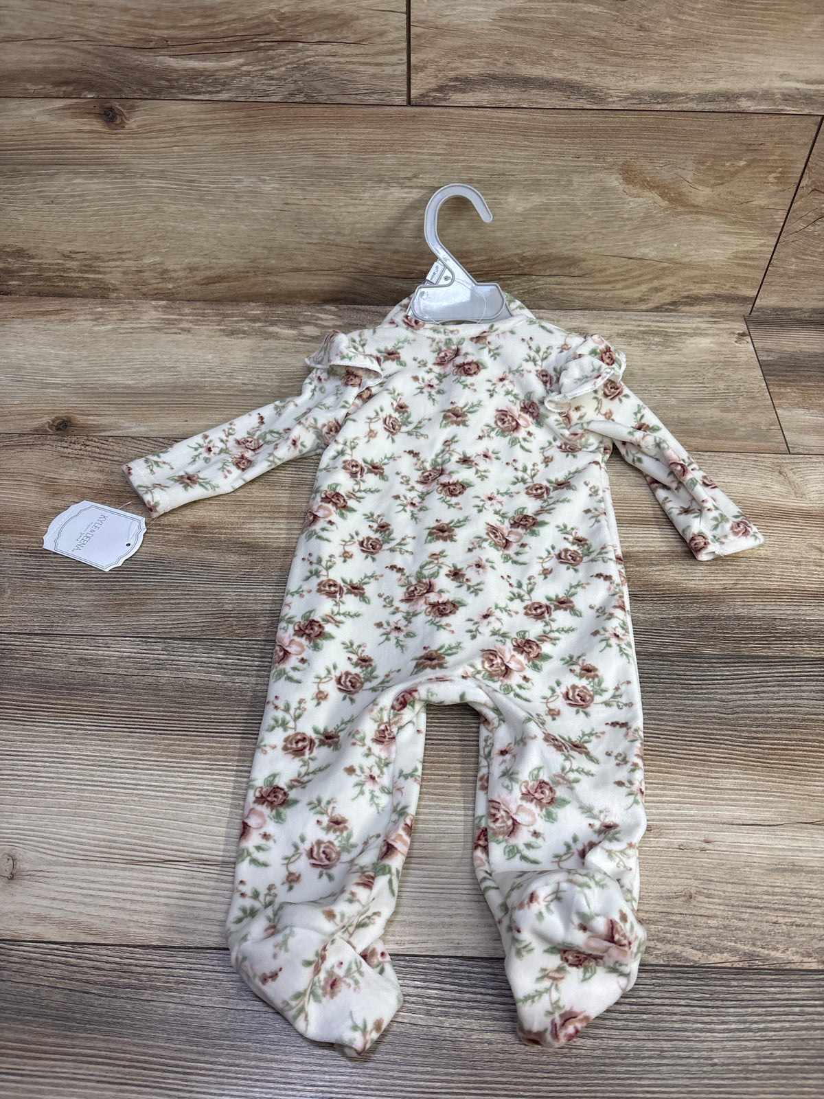 NEW Kyle + Deena 2pc Velour Footed Coverall & Hat Set White sz 0/3m