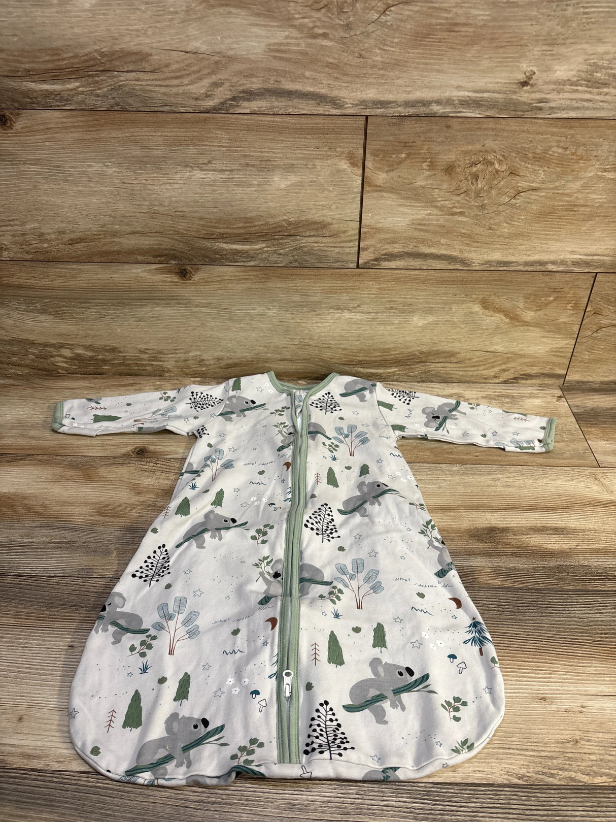 Jellymoni Koala Print Zip Sleep Sack Green sz 0-6m