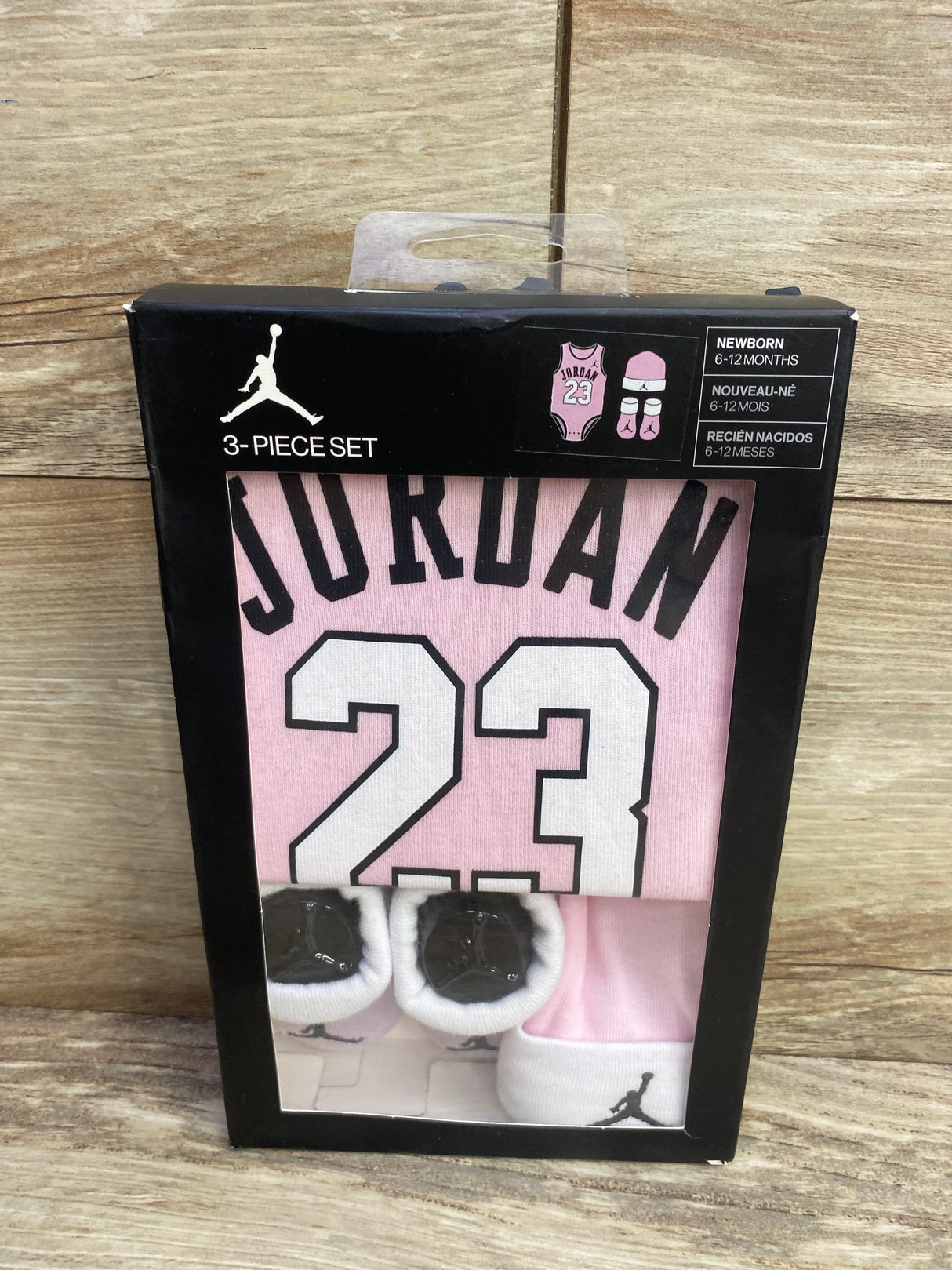 NEW NIke 3pc Hat & Bodysuit Box Set Pink sz 6-12m