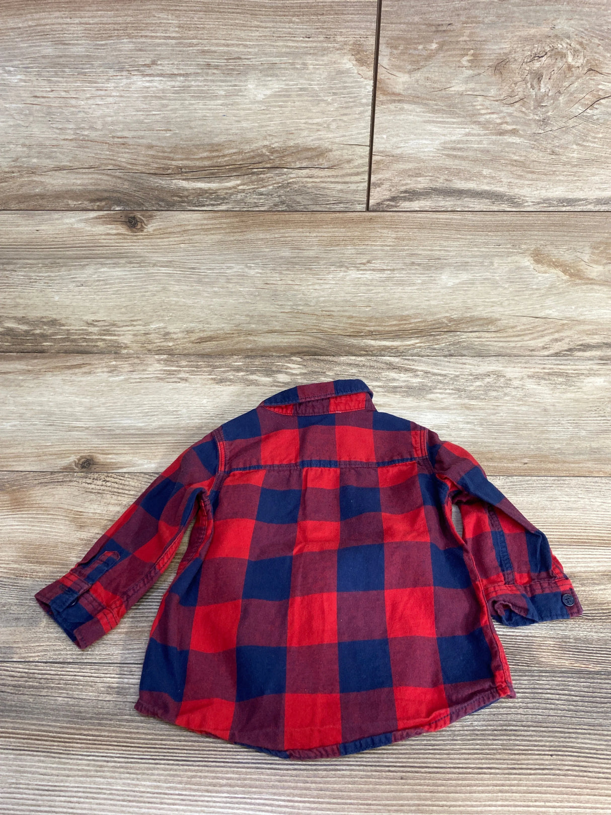 H&M Plaid Button Up Flannel Red sz 4-6m
