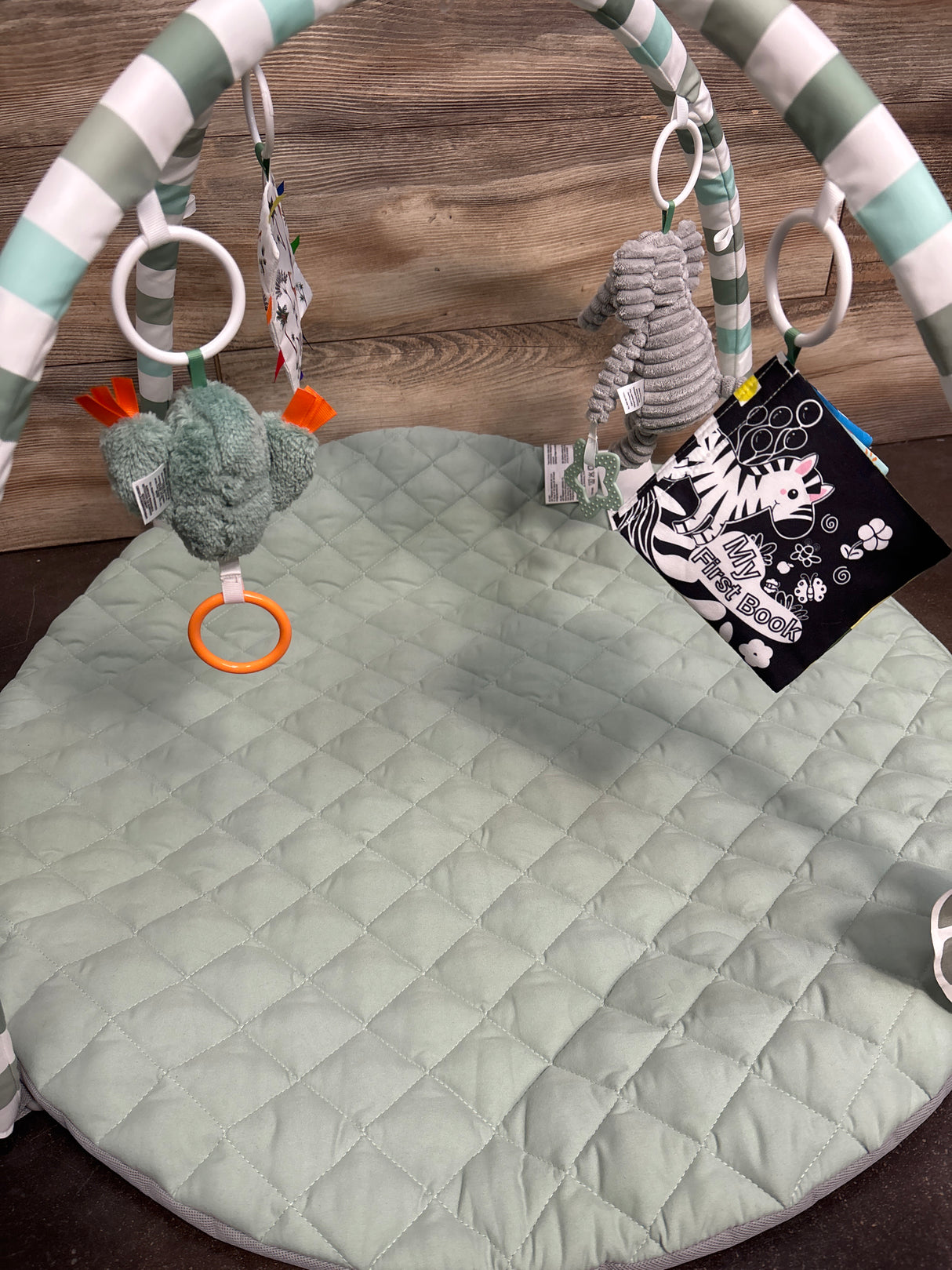 Blissful Diary Baby Play Gym Activity Mat in Sage Green