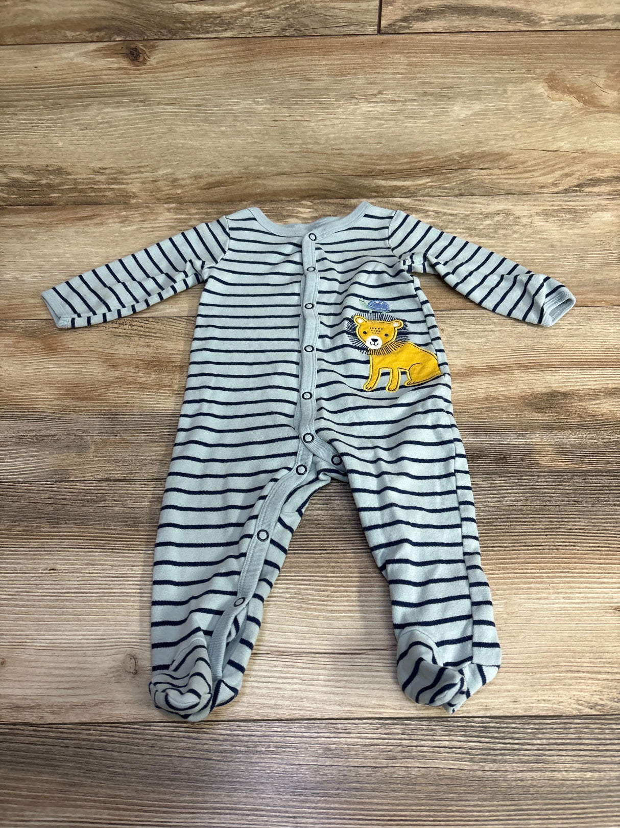 Carter's Striped Lion Sleeper Blue sz 9m