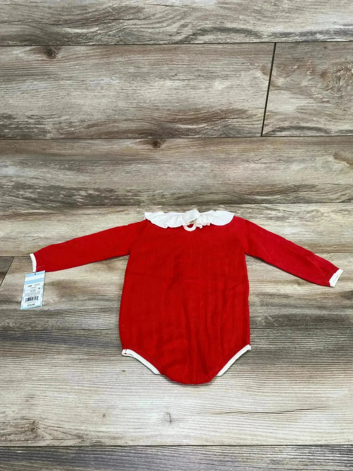NEW Cat & Jack Ruffle Collar Romper Red sz 12m - Me n Mommy To Be