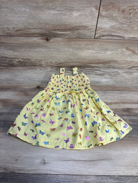 Smocked Butterfly Print Dress Yellow sz 18m - Me n Mommy To Be