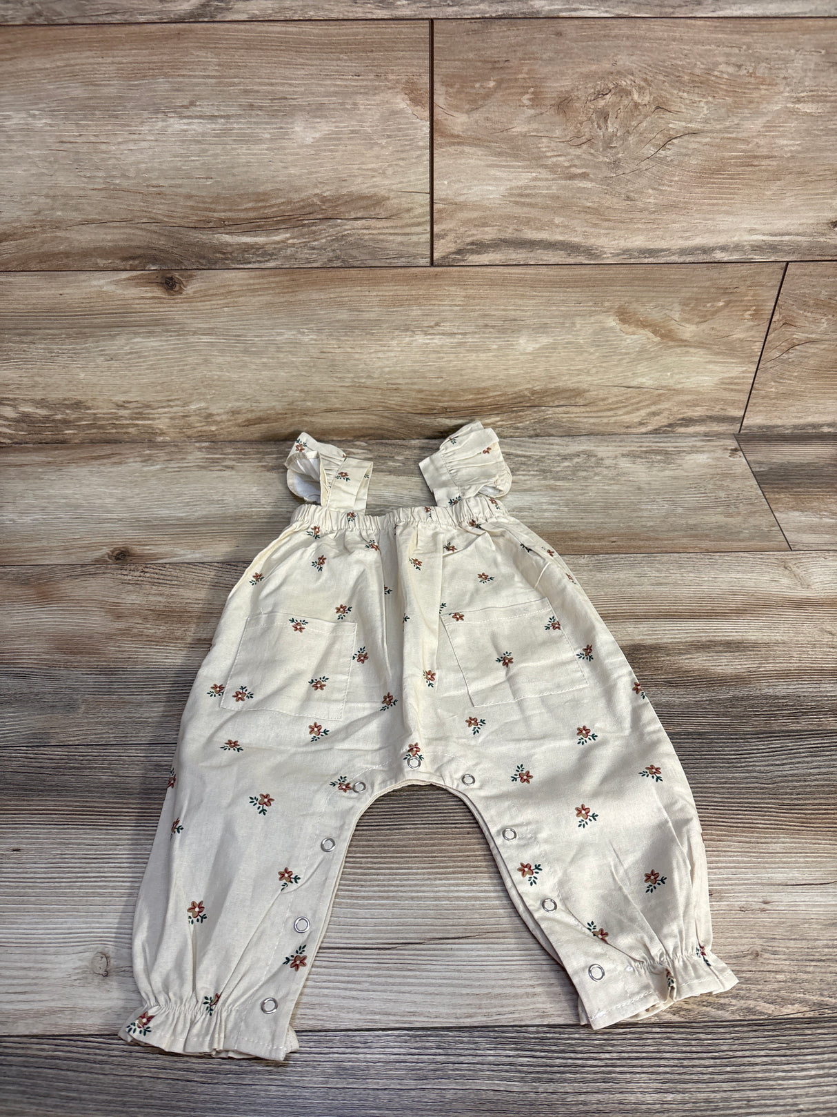 NEW Three Peas Boutique - Colorful Childhood Jumpsuit Ivory sz 6-12m