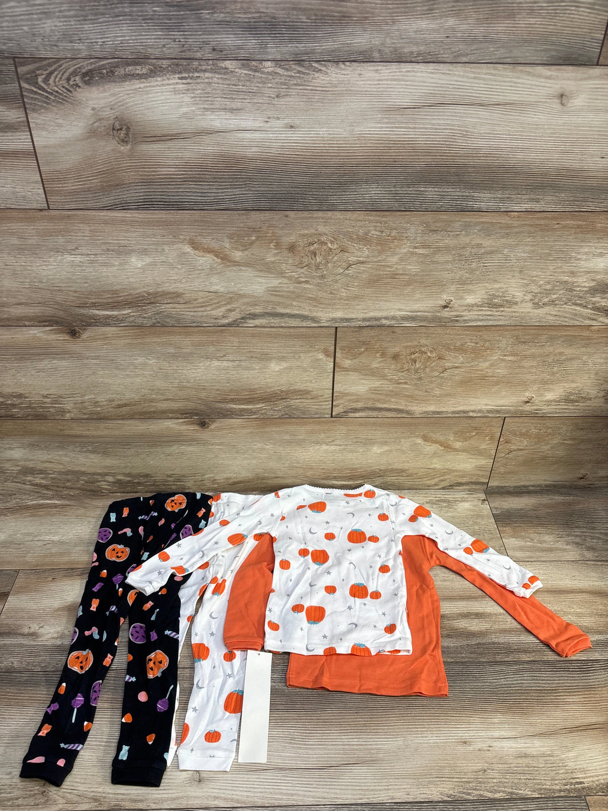 NEW Just One You 4pc Cotton Long Sleeve Ghost Halloween Pajama Set Orange sz 2T