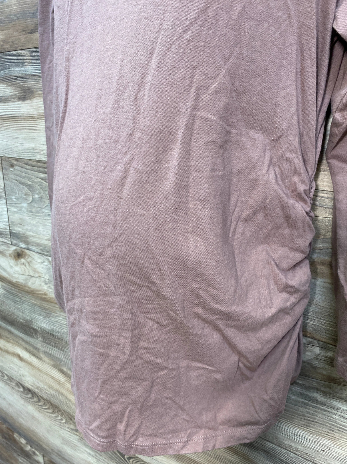 Isabel Maternity V-Neck Ruched Shirt Brown sz XXL