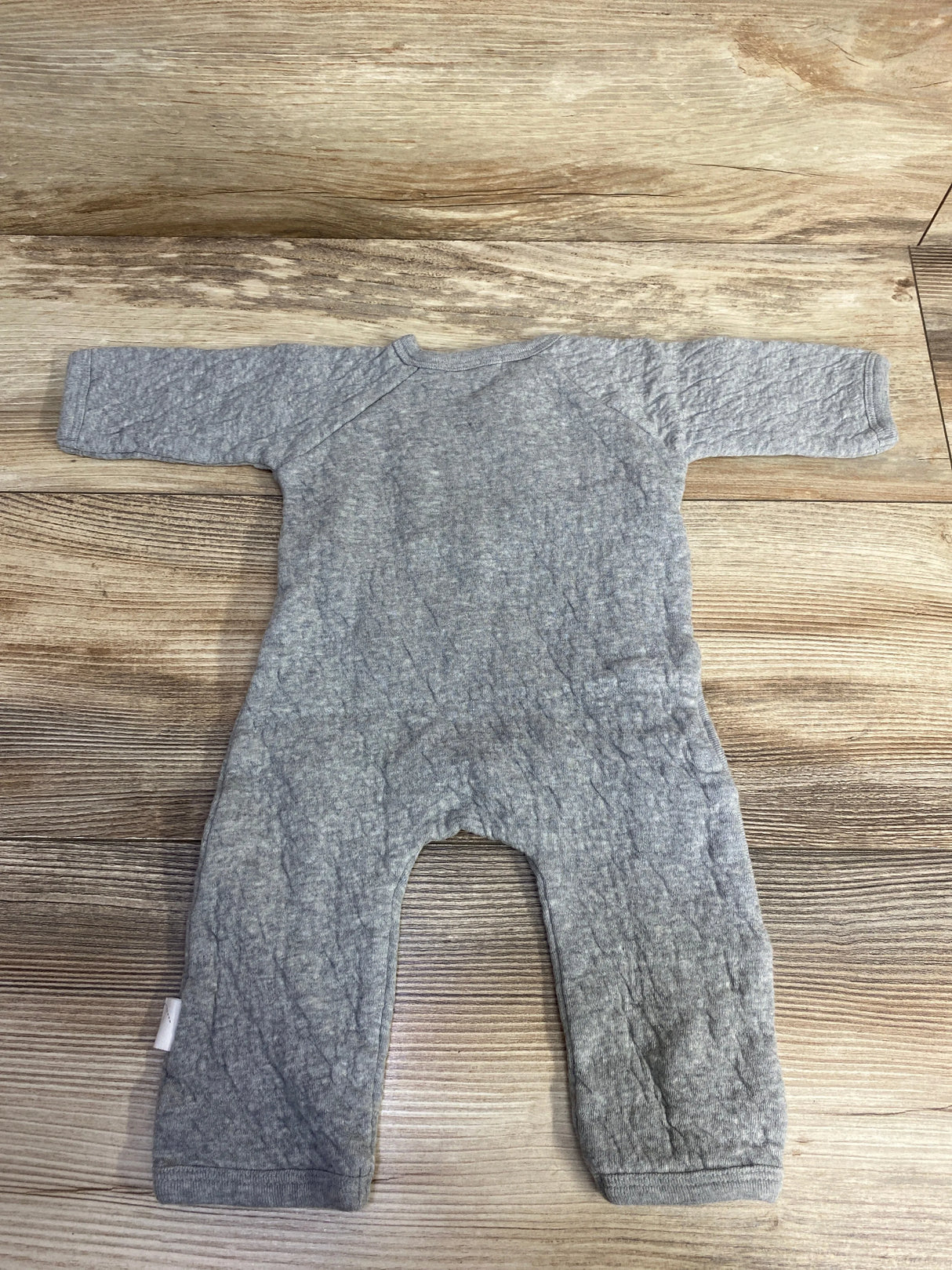 Burt's Bees Quilted Bee Organic Wrap Front Jumpsuit Grey Heather Grey sz PREEMIE
