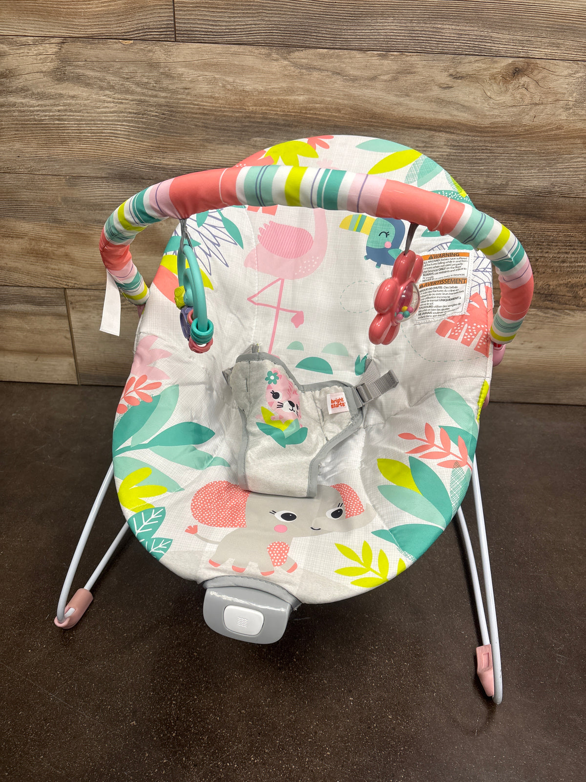 Bright Starts Flamingo Vibes Vibrating Baby Bouncer