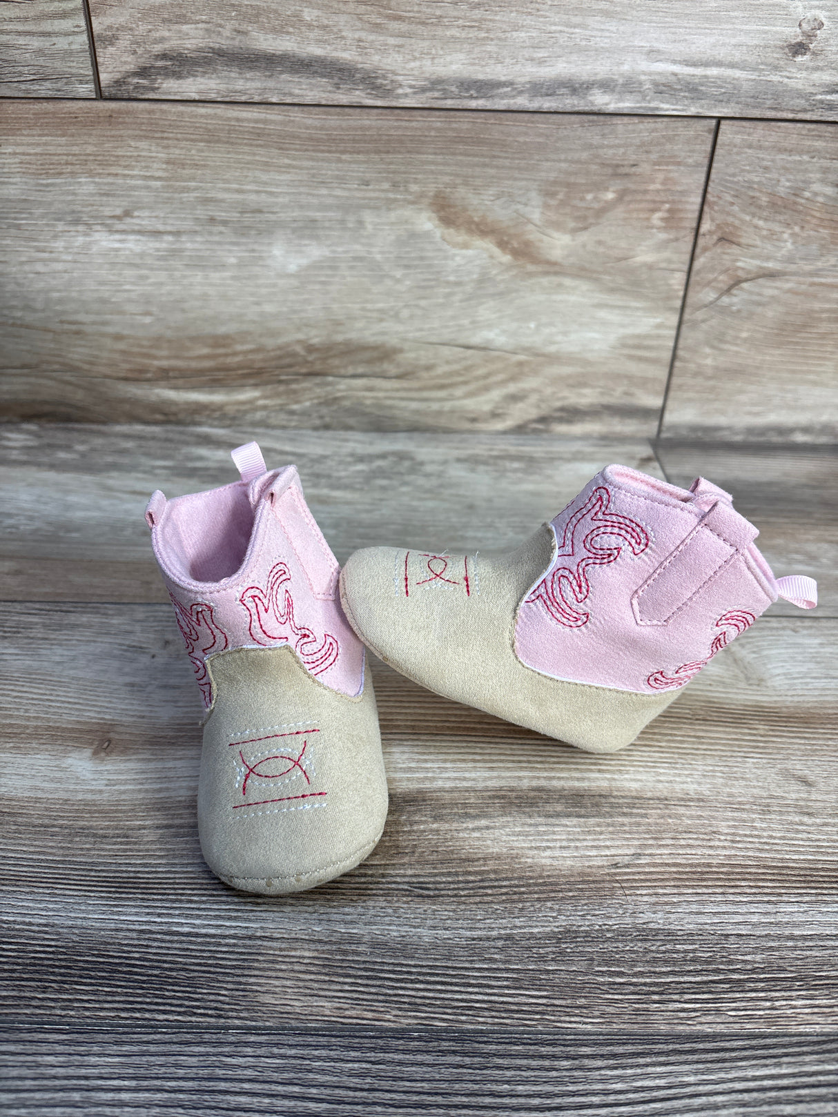 Stepping Stones Cowgirl Crib Boots Pink sz 4c