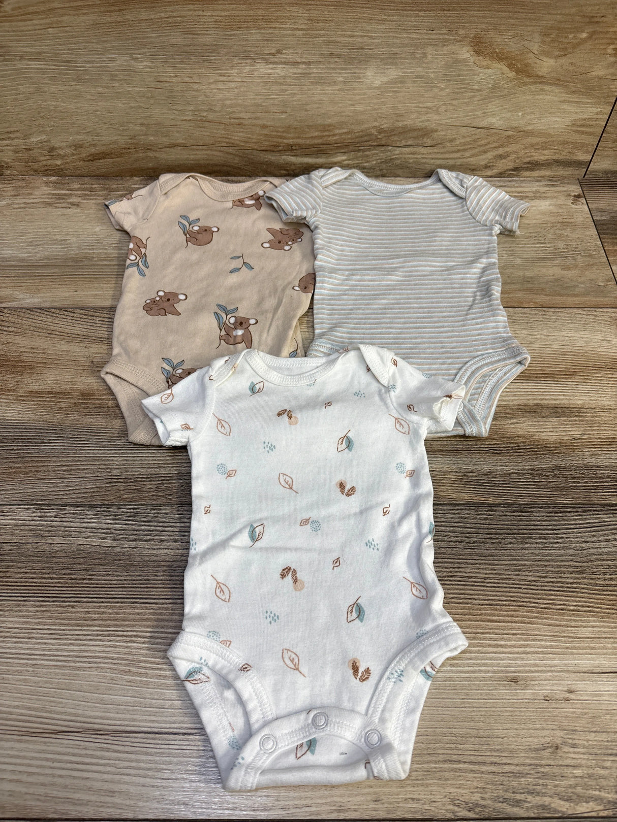 Just One You 3pk Bodysuits Beige sz Newborn