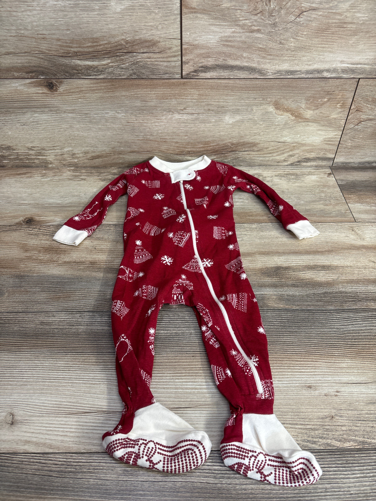 Burt's Bees Christmas Print Sleeper Red sz 6-9m