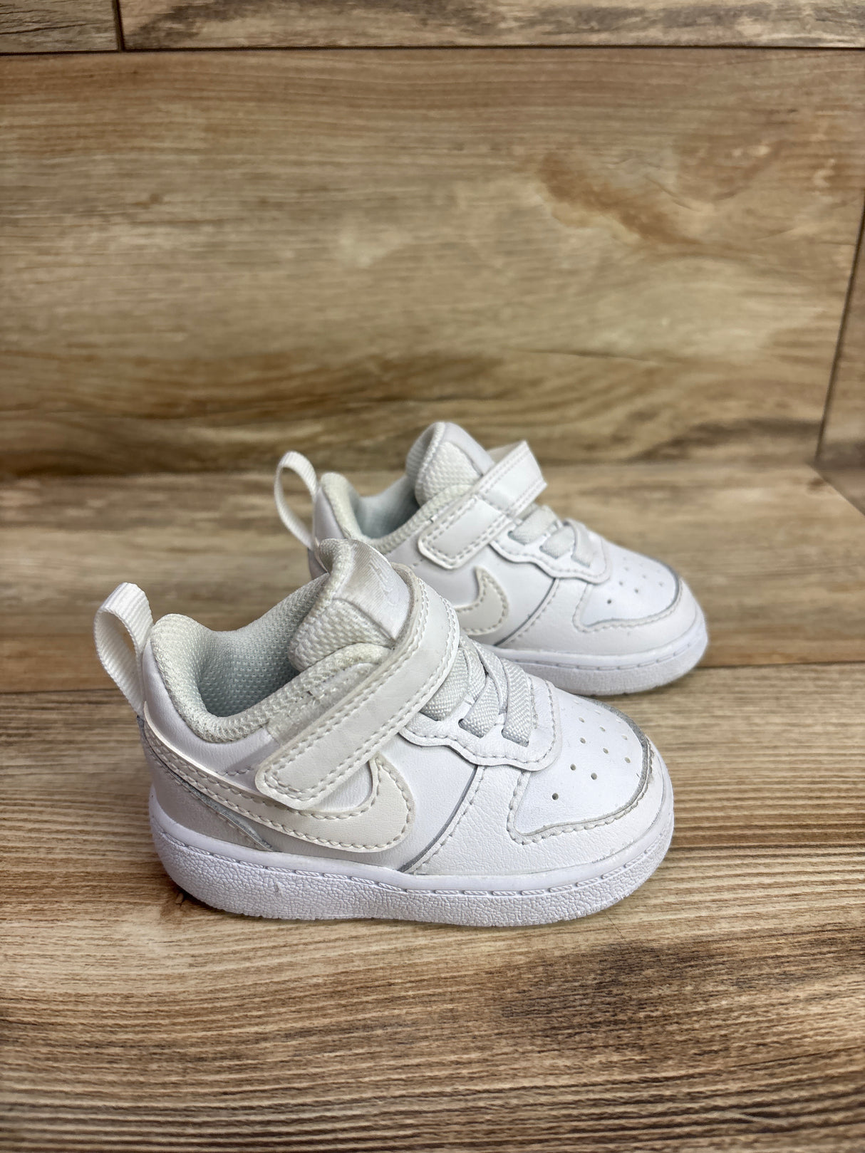 Nike Court Borough Low 2 TD 'Triple White' Sneakers sz 3c