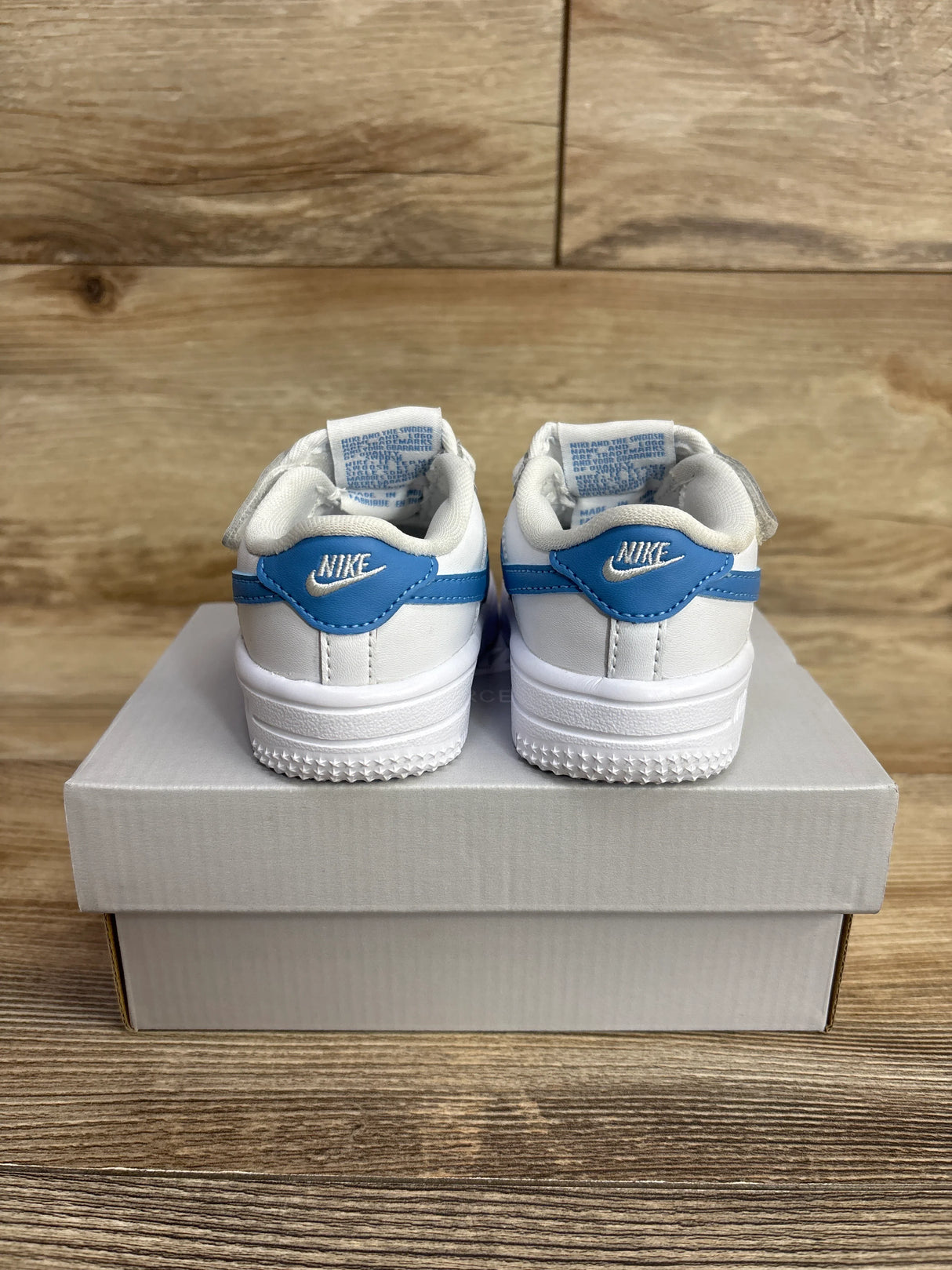 Nike Force 1 Low EasyOn TD 'White Blue Beyond' Sneakers sz 4c