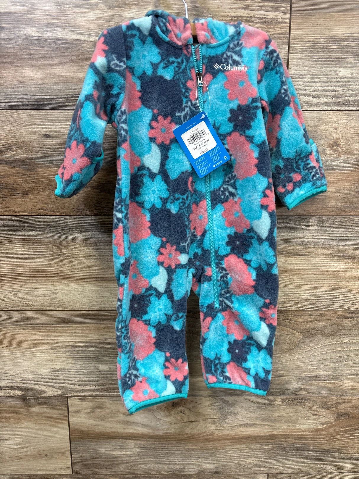 NEW Columbia Snowtop II Fleece Bunting Blue Floral sz 6-12m