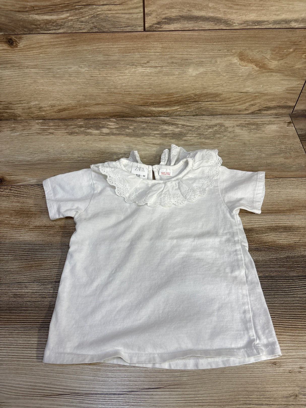 Zara Eyelet Collar Shirt White sz 18-24m