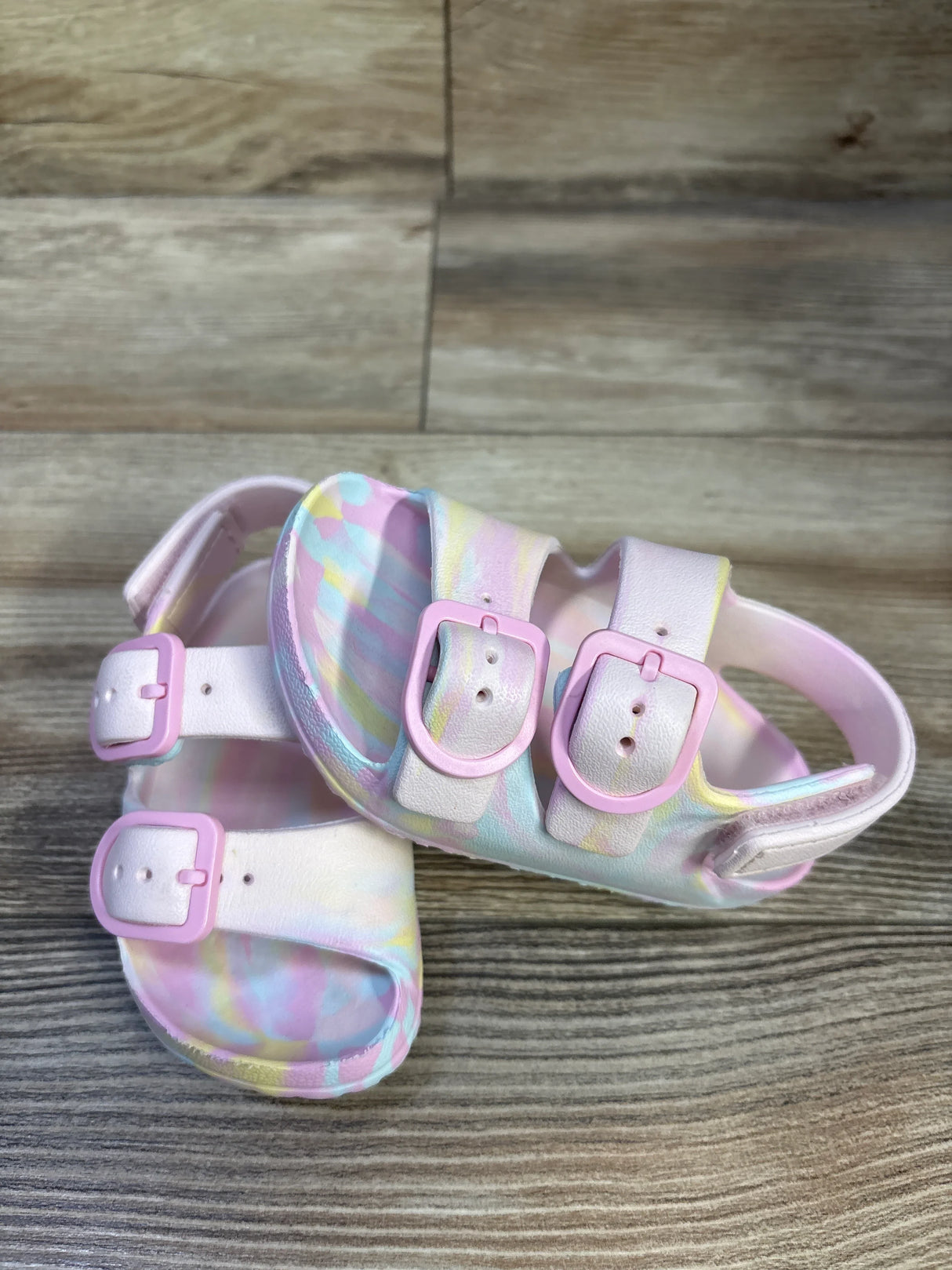 Wonder Nation Double Buckle Sandals Pink sz 5-6c