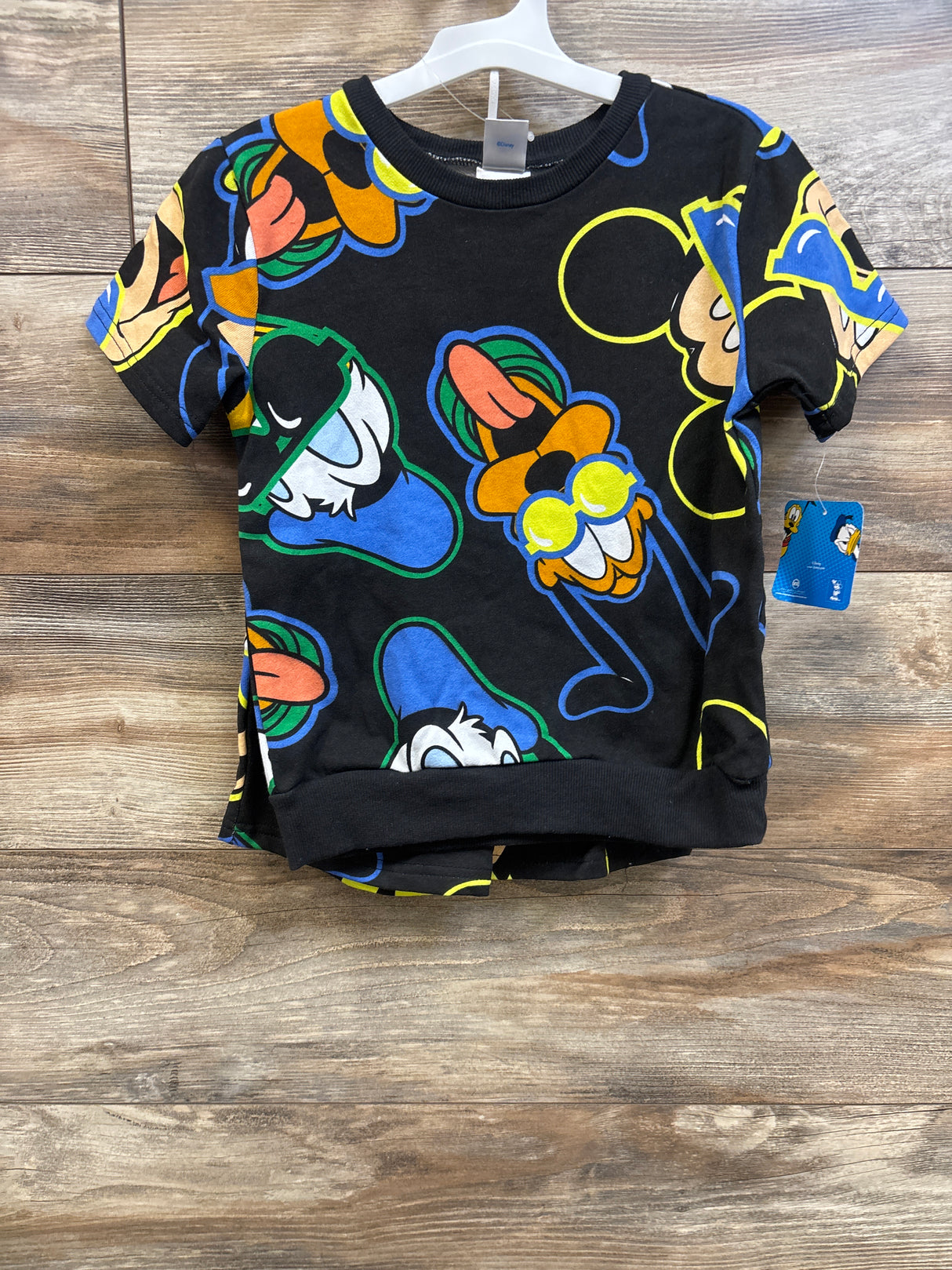 NEW Disney Mickey & Friends 2pc Shirt & Shorts Set Black sz 5T