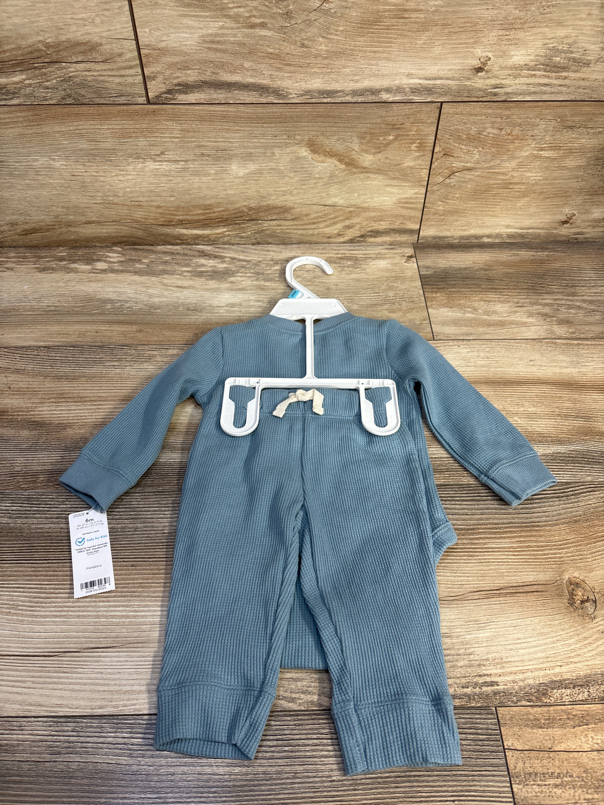 NEW Carter's 2pc Waffle Knit Henley Bodysuit & Pants Set Blue sz 6m