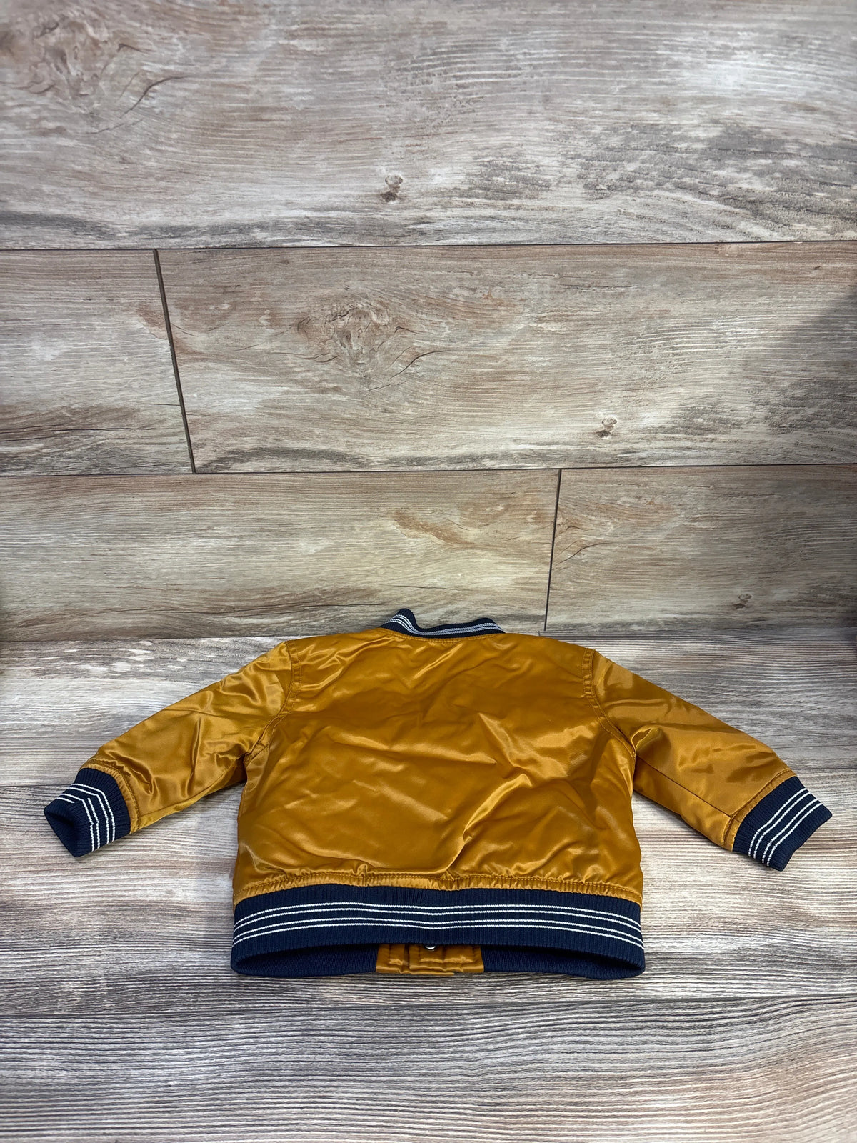 Old Navy Loose Button-Front Satin Bomber Jacket in Orange sz 12-18m