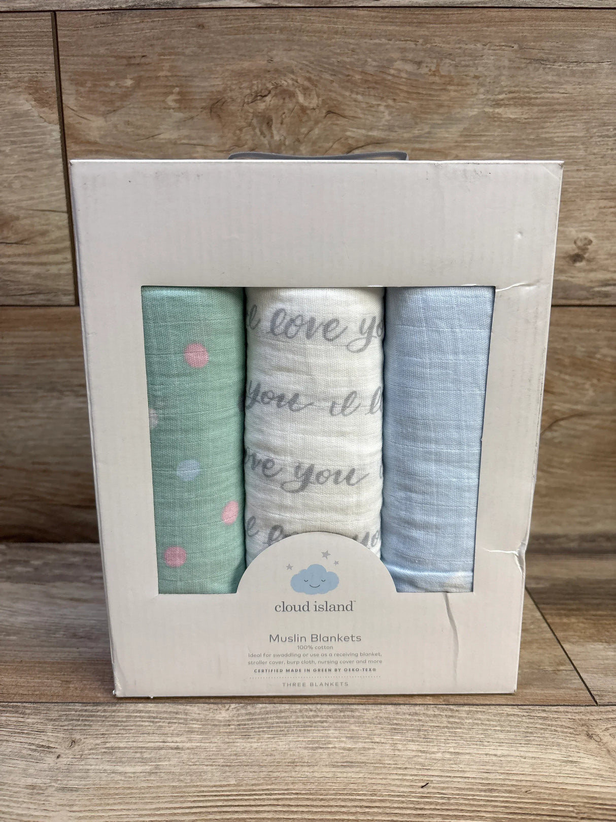 NEW Cloud Island 3pk Muslin Swaddle Blanket in I Love You to the Moon and Back