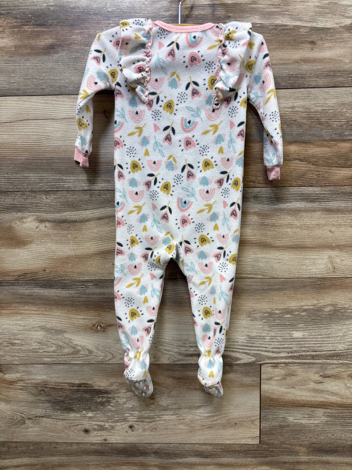 Jessica Simpson Ruffled Blanket Sleeper White sz 18m