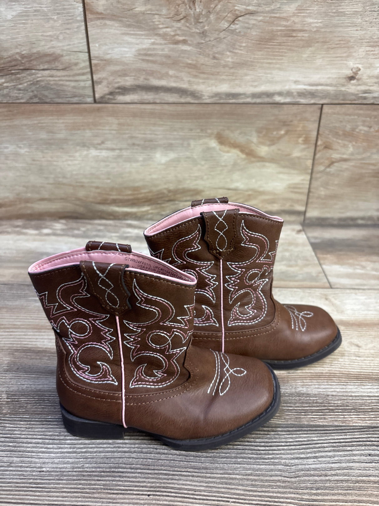 Wonder Nation Western Cowgirl Boots Brown sz 9c
