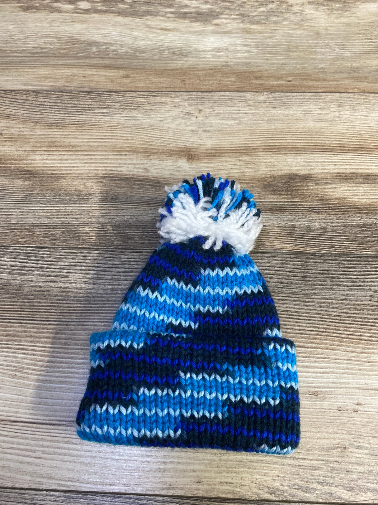 Knit Pom-Pom Beanie Blue sz 0-6m