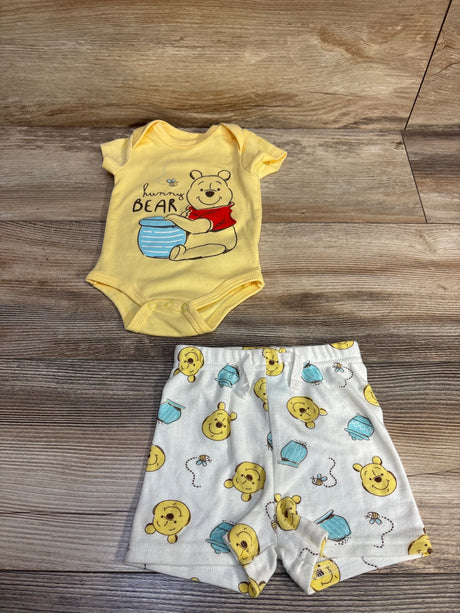 Disney Baby 2pc Winnie The Pooh Bodysuit & Shorts Yellow sz 3-6m - Me n Mommy To Be