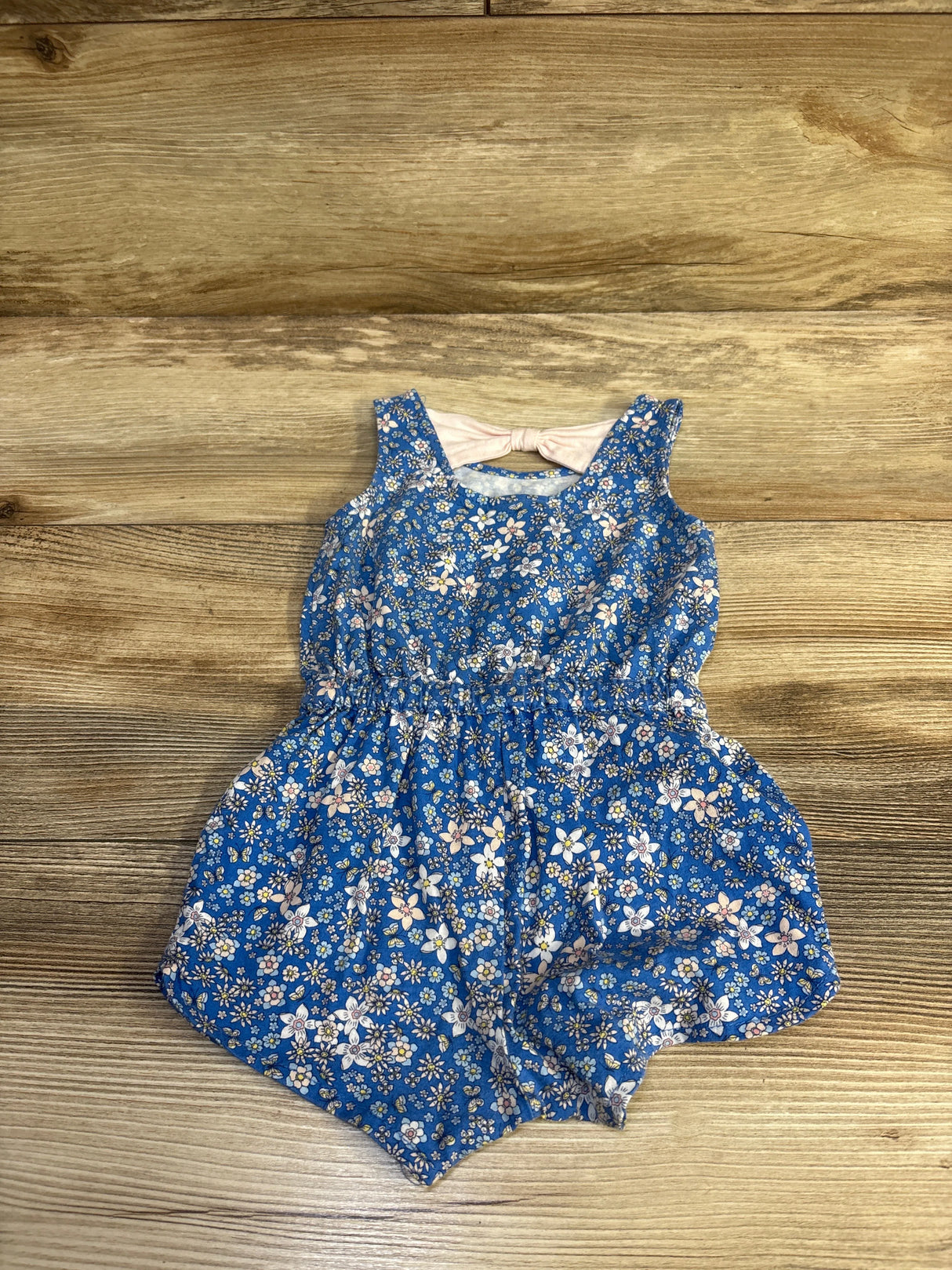 First Impressions Floral Shortie Romper Blue sz 6-9m
