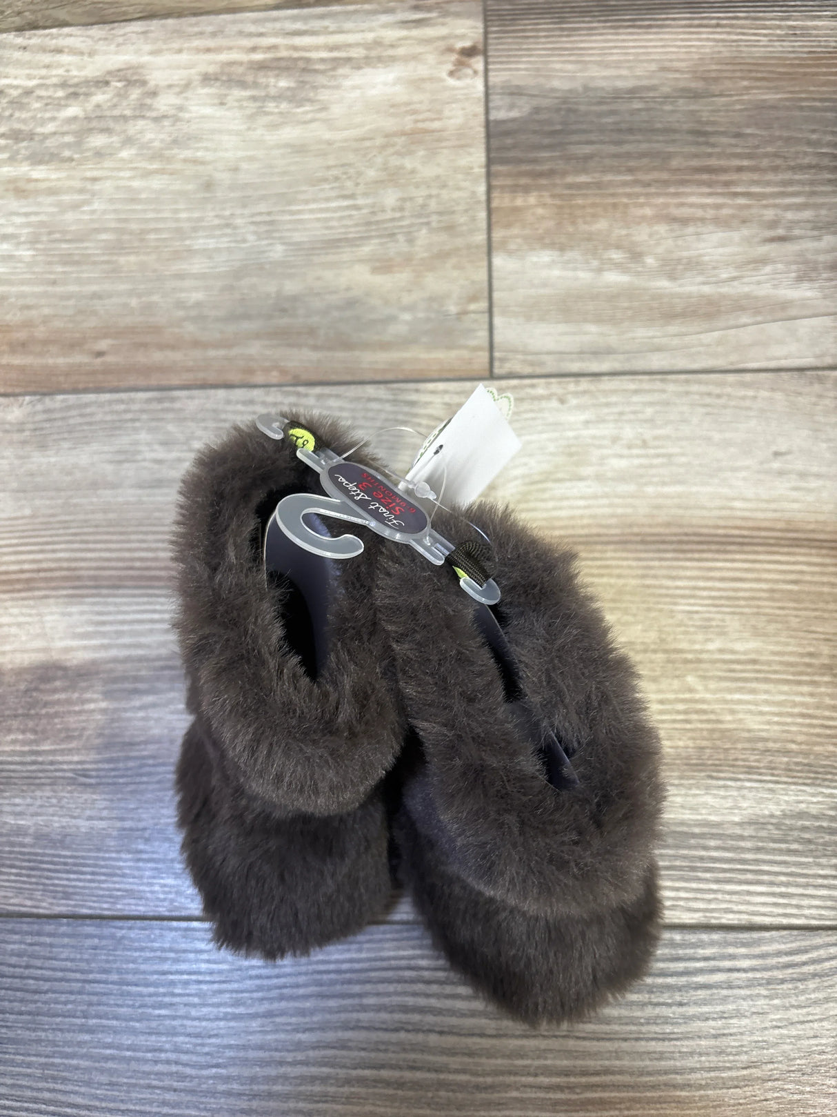 NEW First Steps by Stepping Stones Soft Sole Faux Fur Boots Brown sz 2/3c