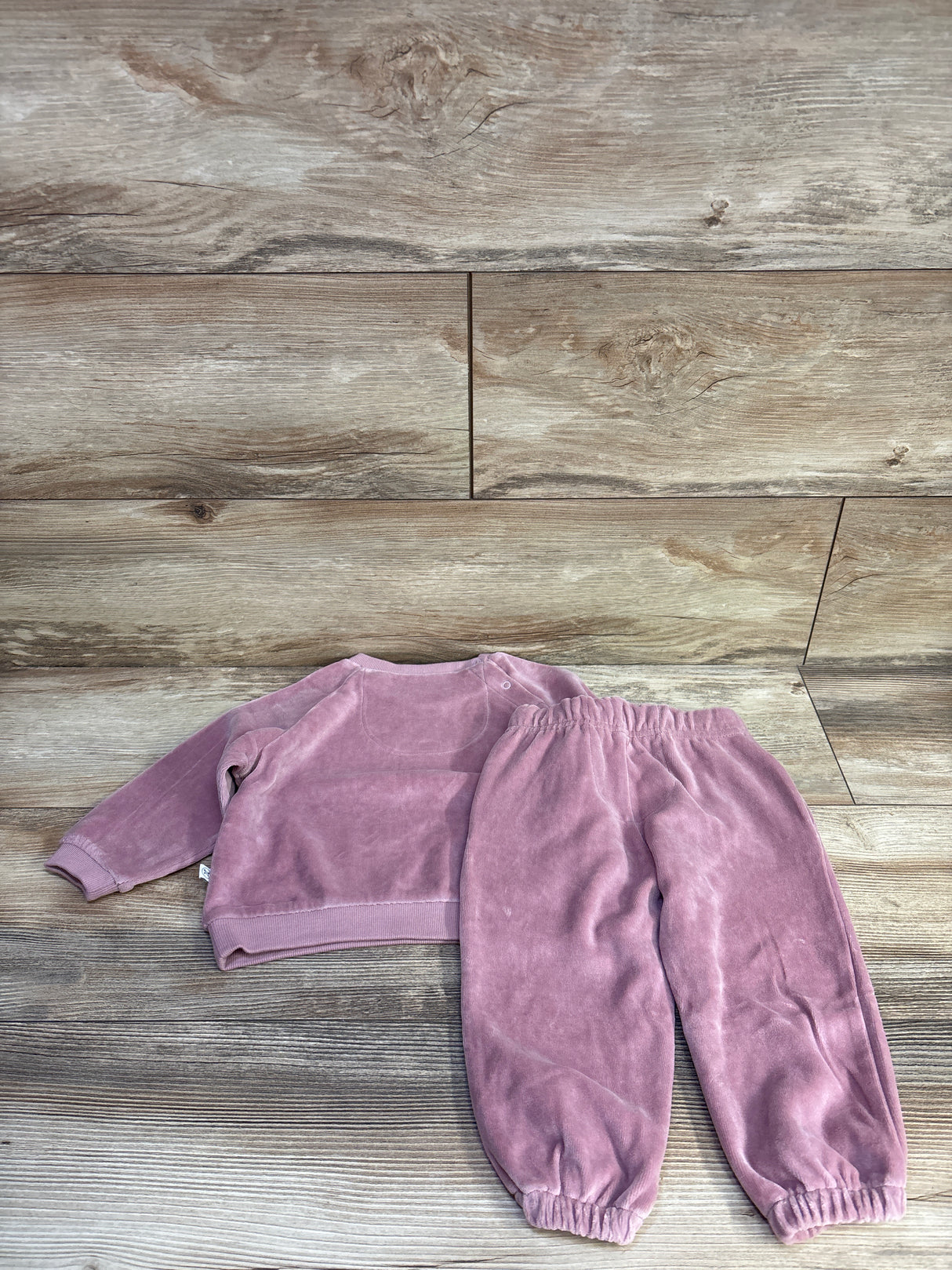 Honest 2pc Velvet Pullover Sweatshirt & Pants Set Pink sz 12m
